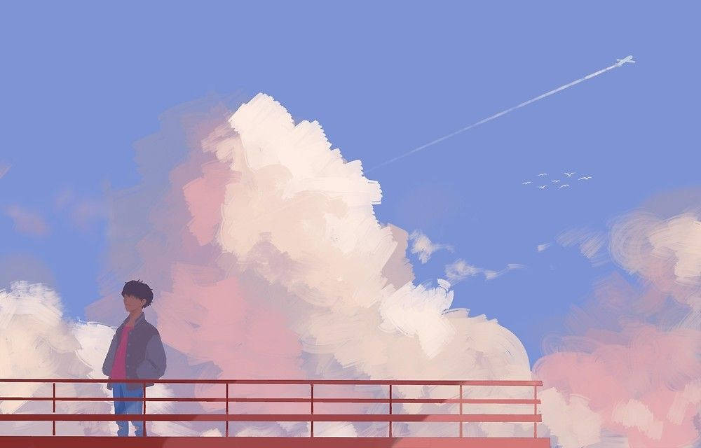 Kuns gebaseer OP J-Hope Airplane Muurpapier