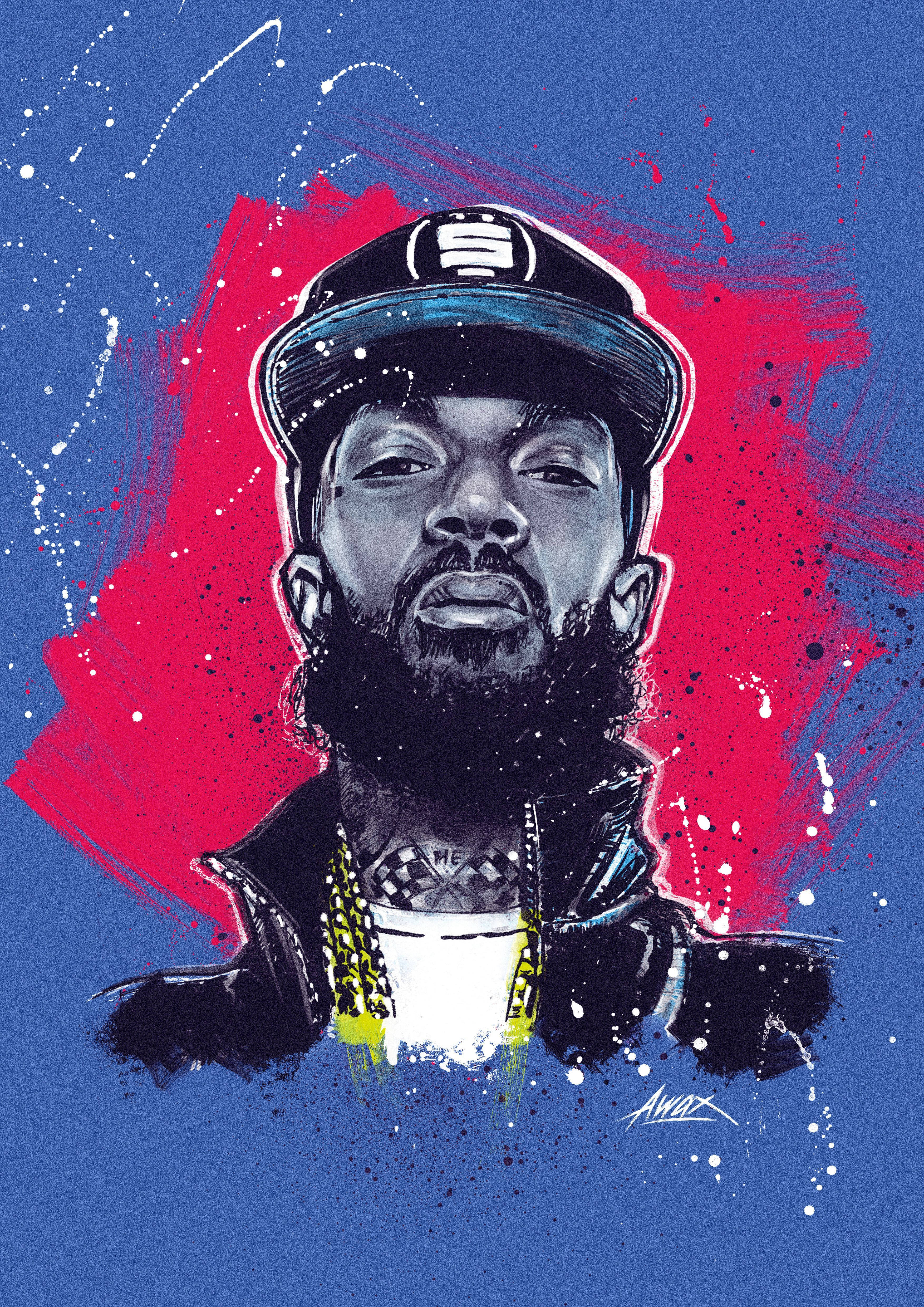 Kuns oor Nipsey Hussle Muurpapier