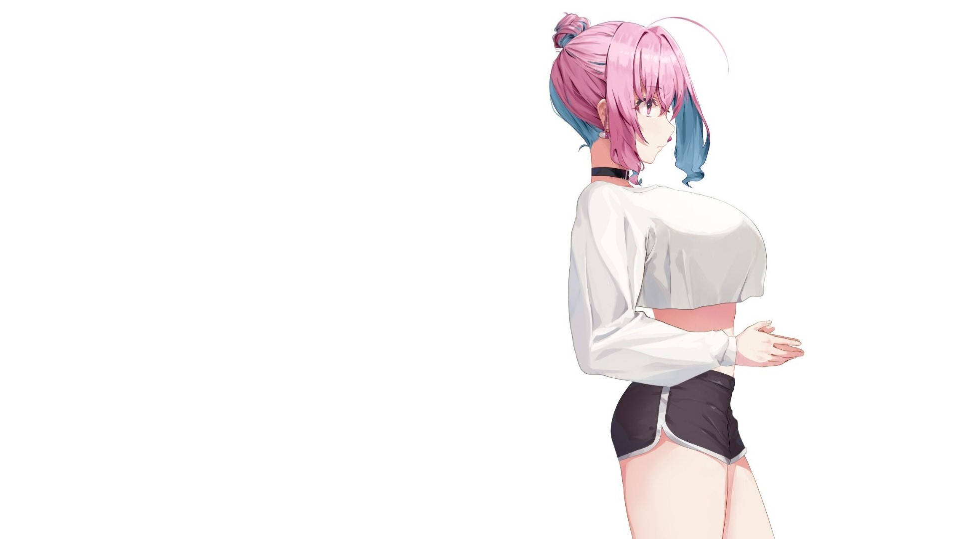 Kuns van Anime Meisie se Borste Muurpapier