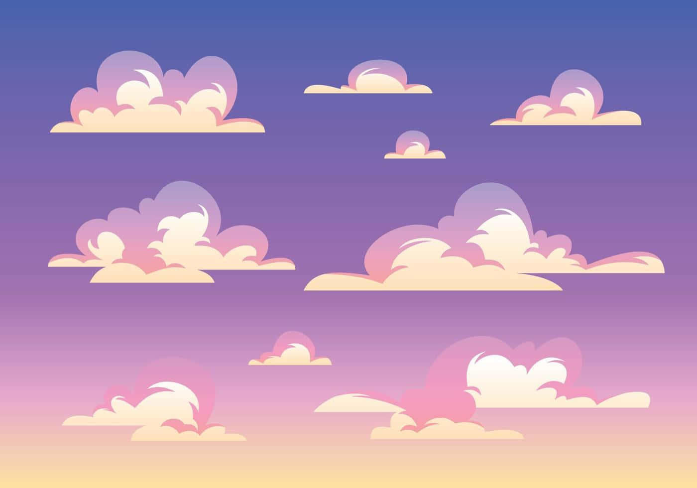 Kuns van Trippy Estetiese Wolk Muurpapier