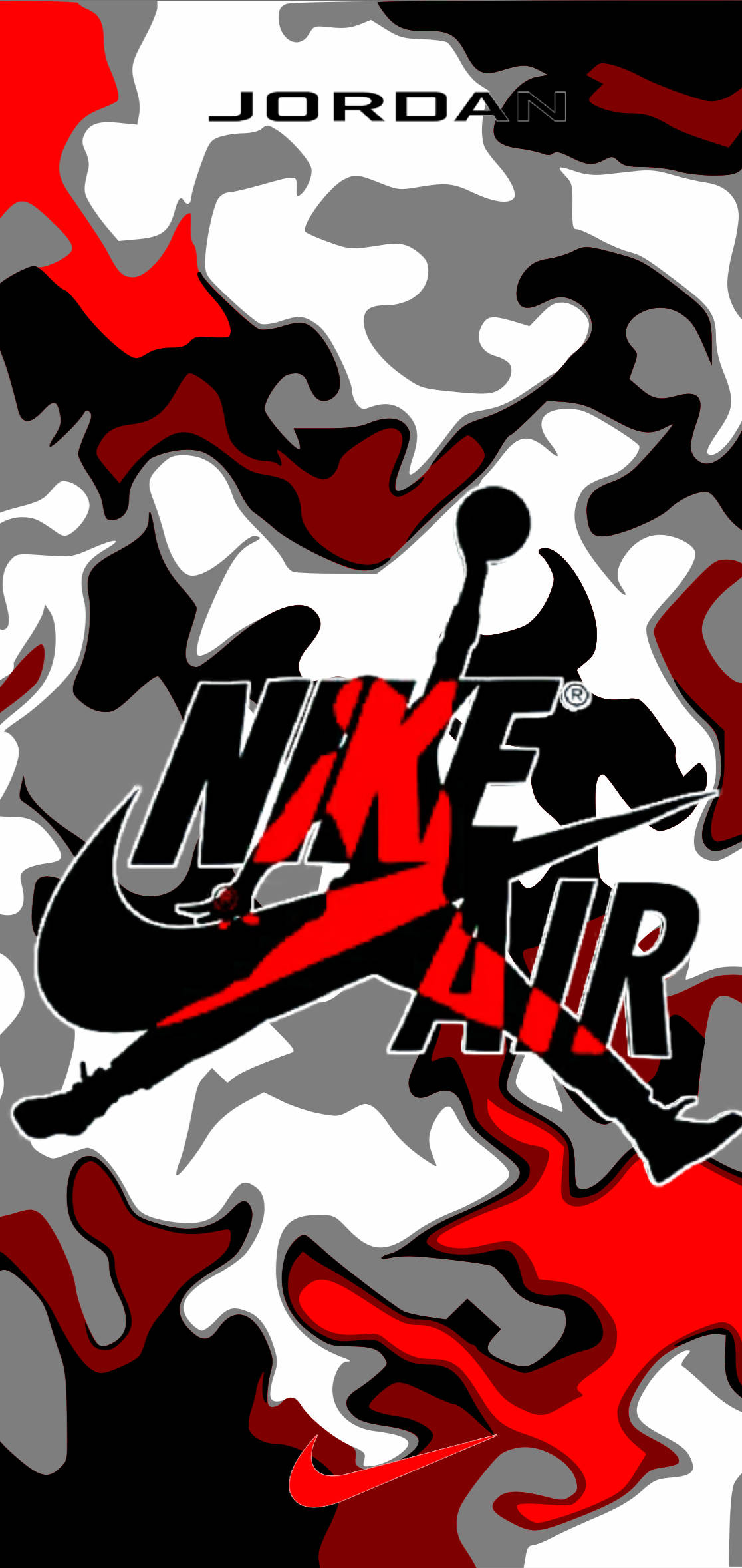 Kunstenaar Skep Unieke Nike-tema Muurskildery Muurpapier