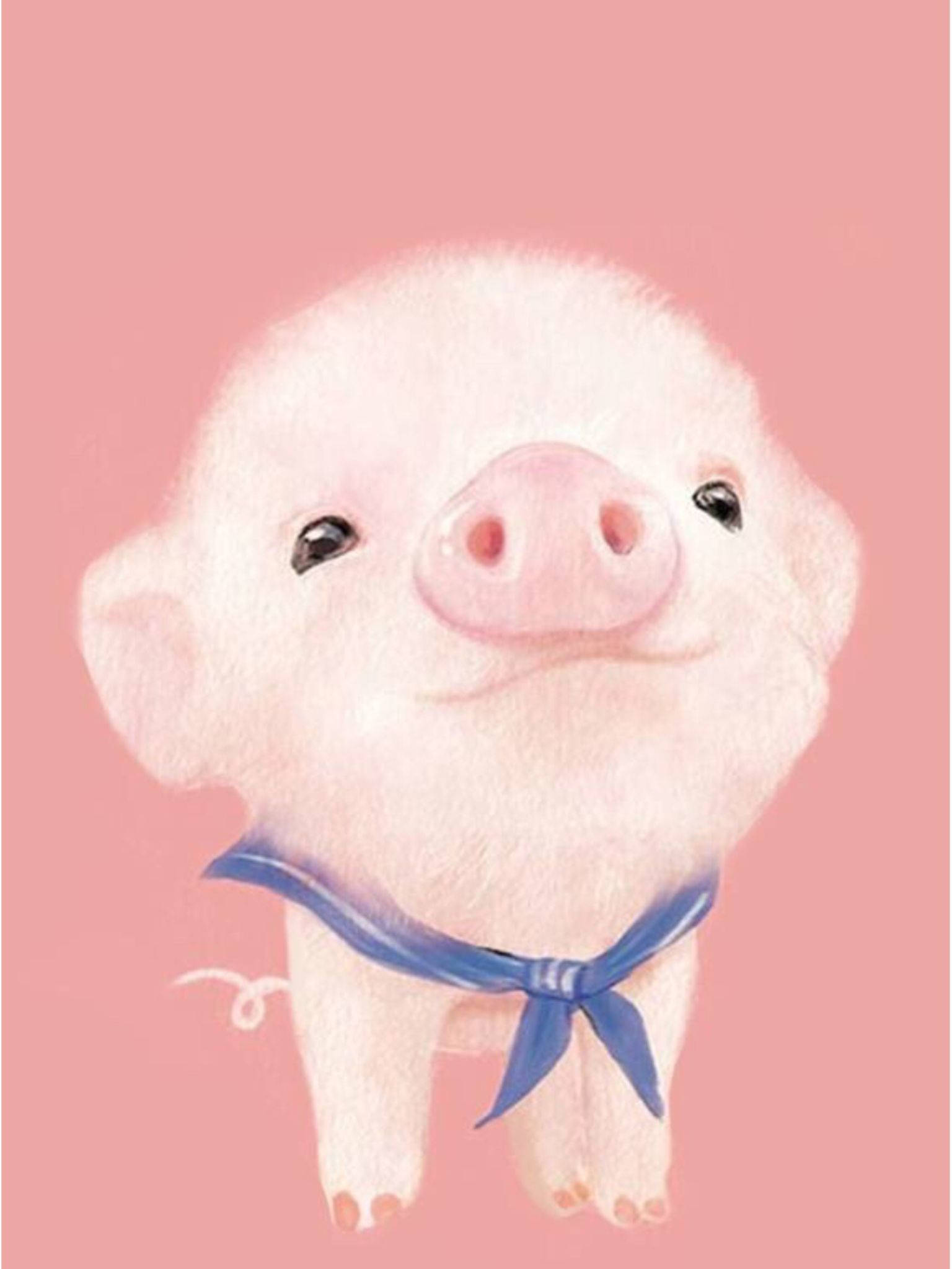 Kunstwerk van 'n Babavarkie Kawaii iPad Muurpapier
