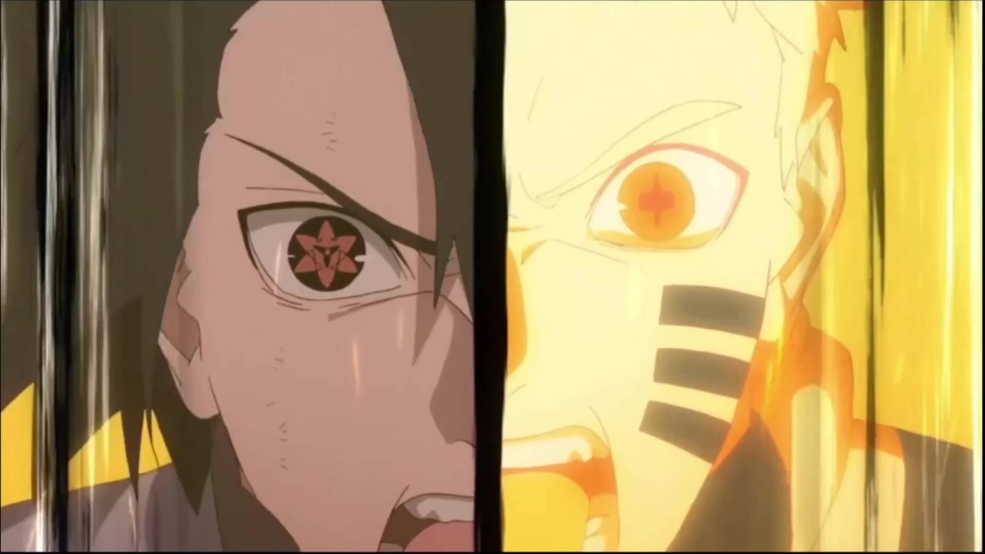 Kurama-modus Naruto en Sasuke Muurpapier