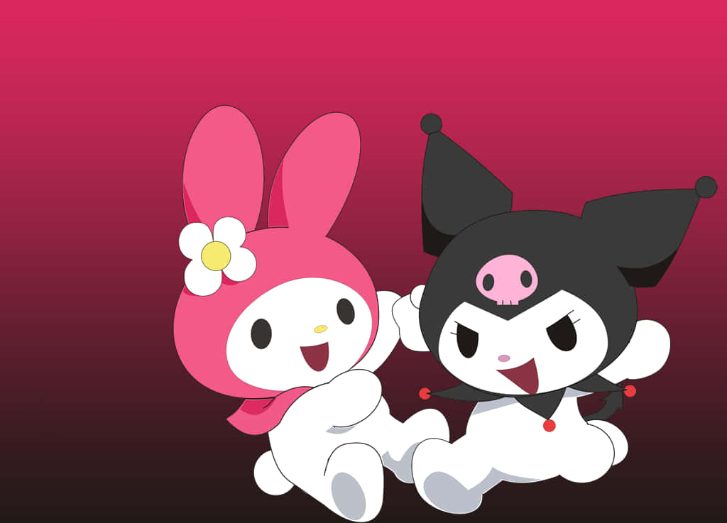 Kuromi en My Melody Lessenaar Muurpapier