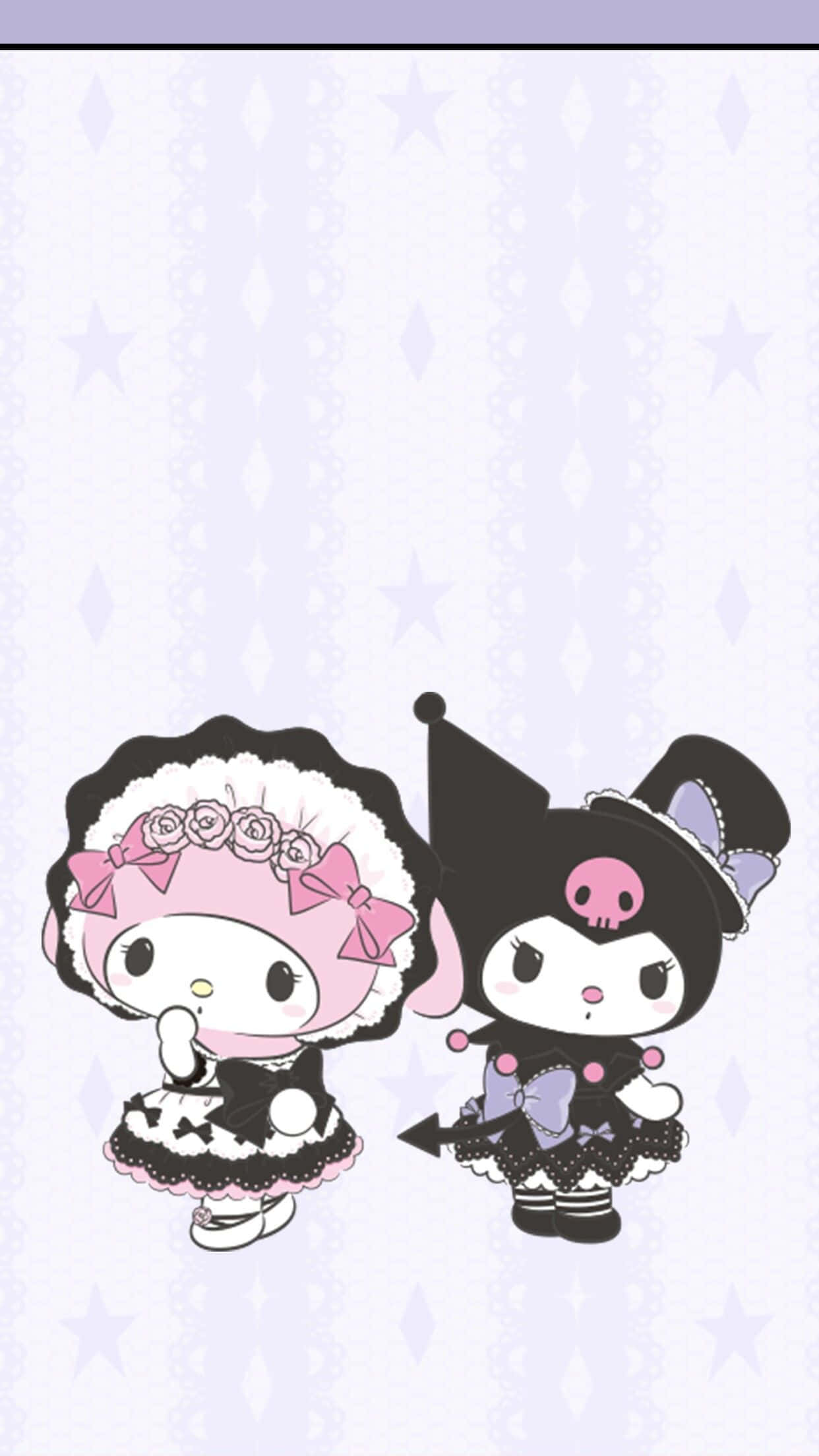 Kuromi iPhone My Melody Maidsdrag Muurpapier