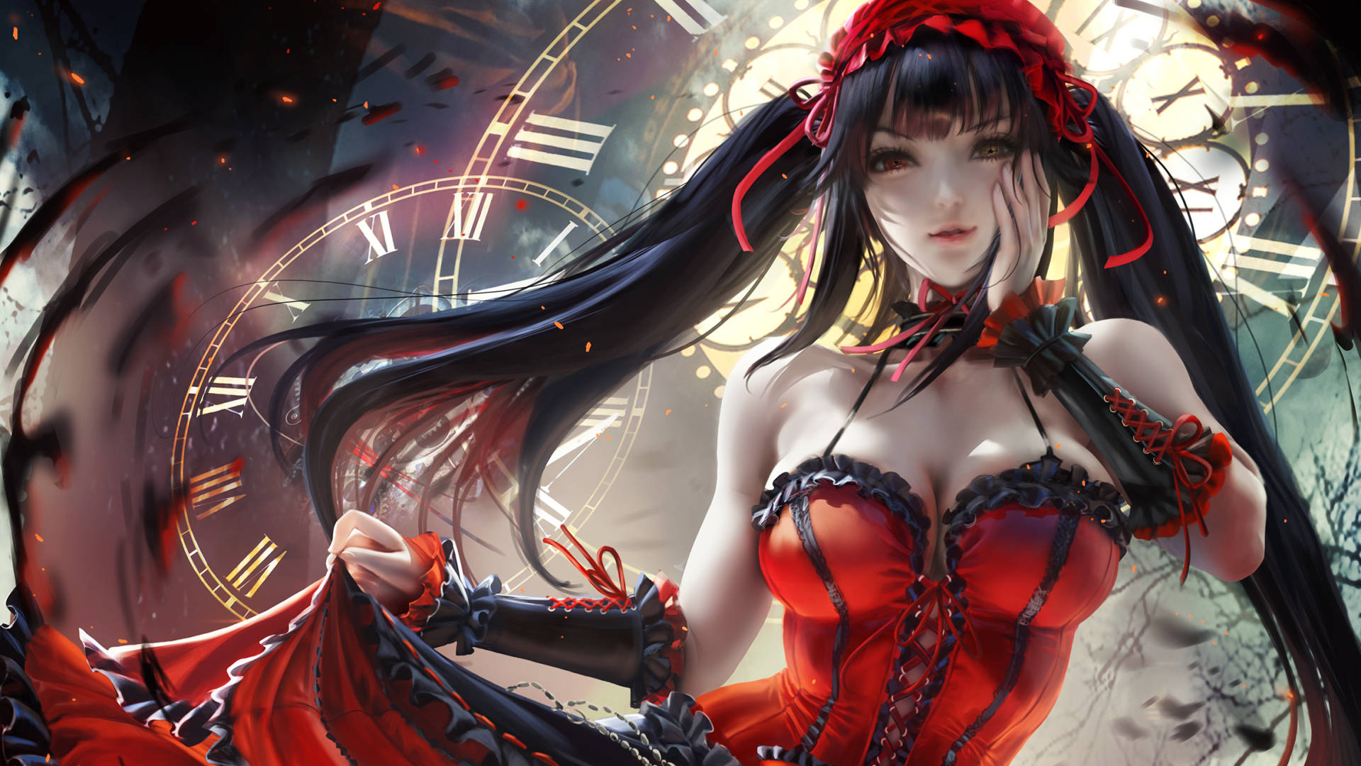 Kurumi Tokisaki Edgy Anime Profielfoto Muurpapier
