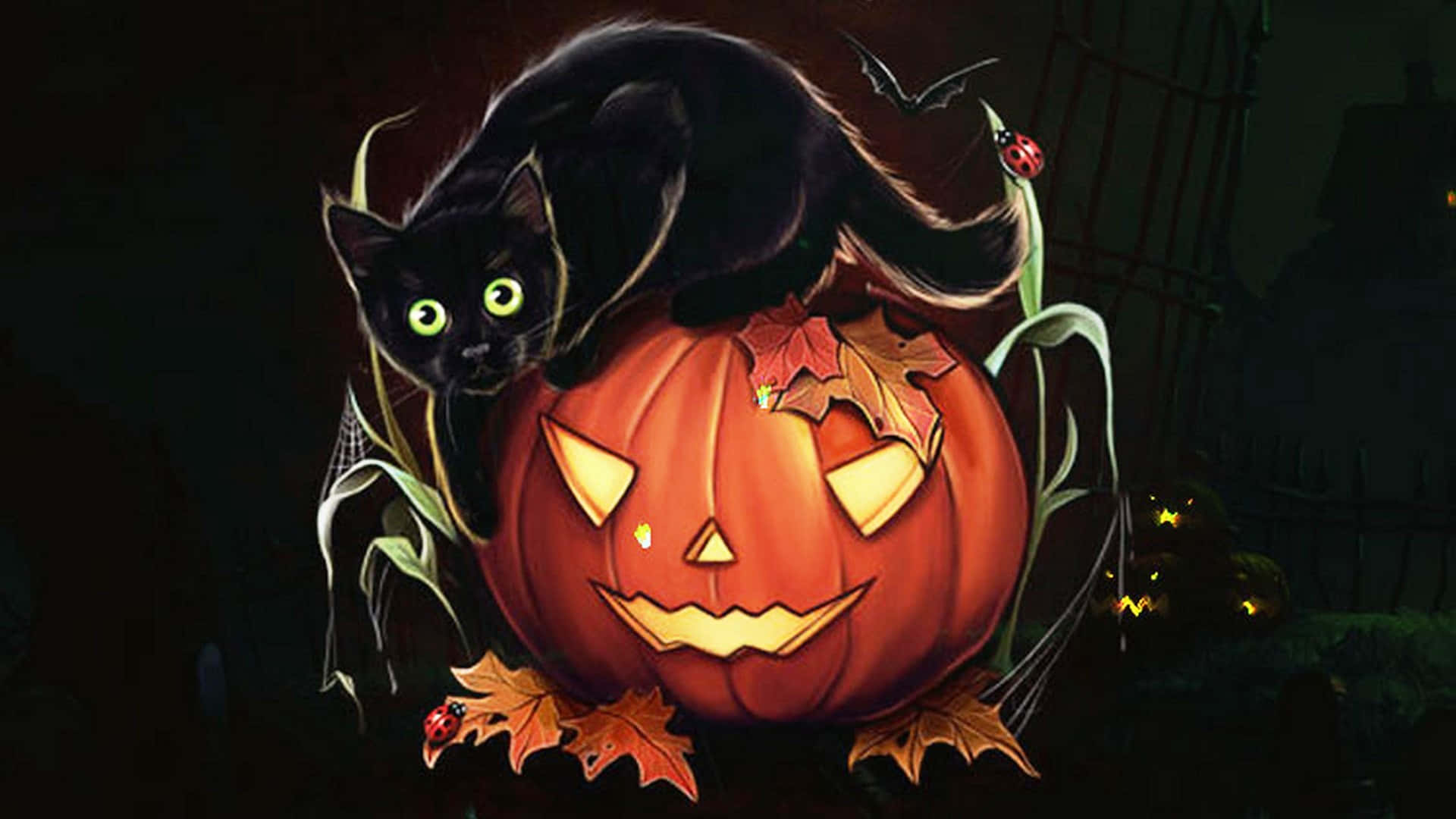 Kyk hoe oulik en spookagtig kan Halloween wees! Muurpapier