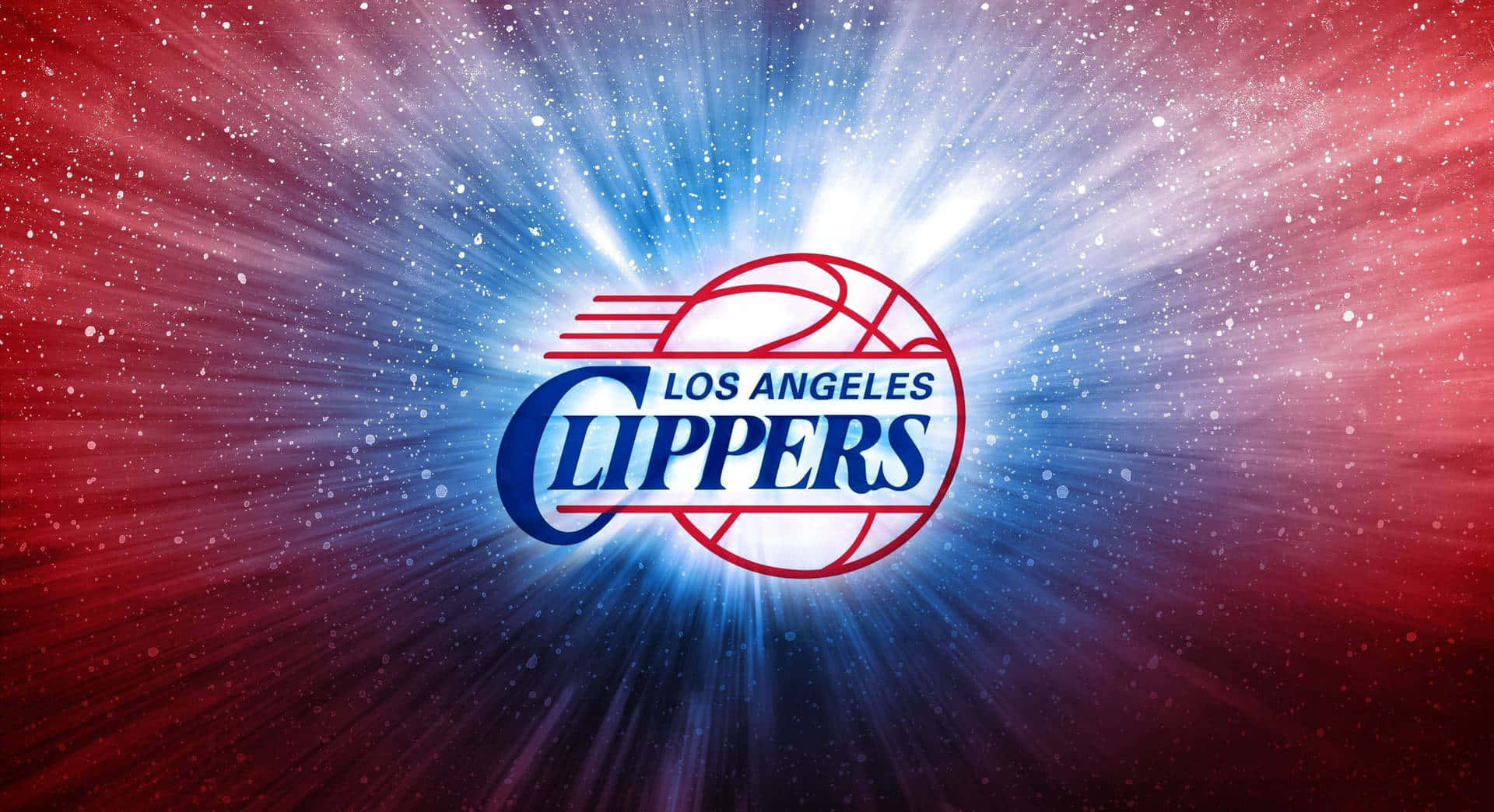 LA Clippers-logo verlig teen 'n Sterrestelsel Muurpapier