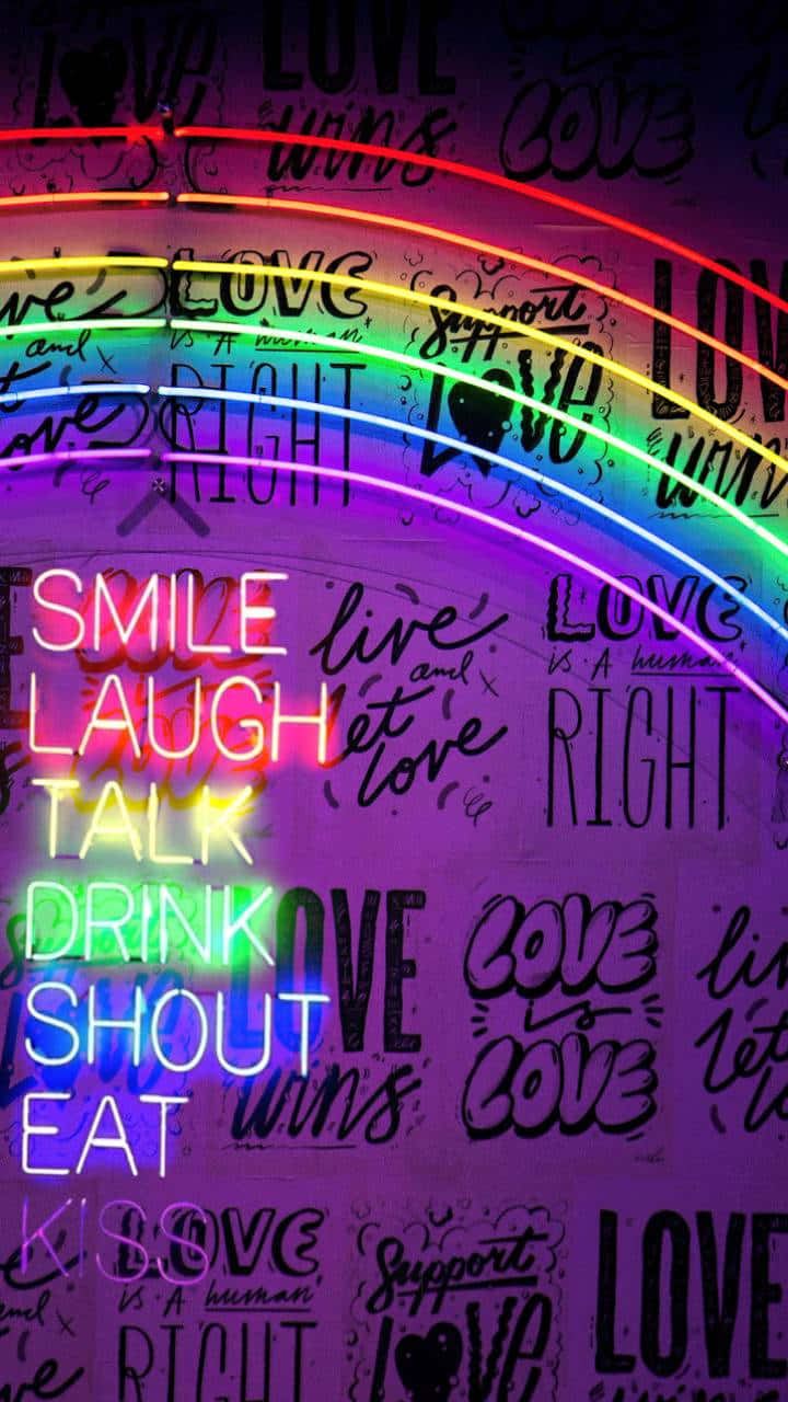 Laat die helderheid van neon-estetika jou dag verlig. Muurpapier
