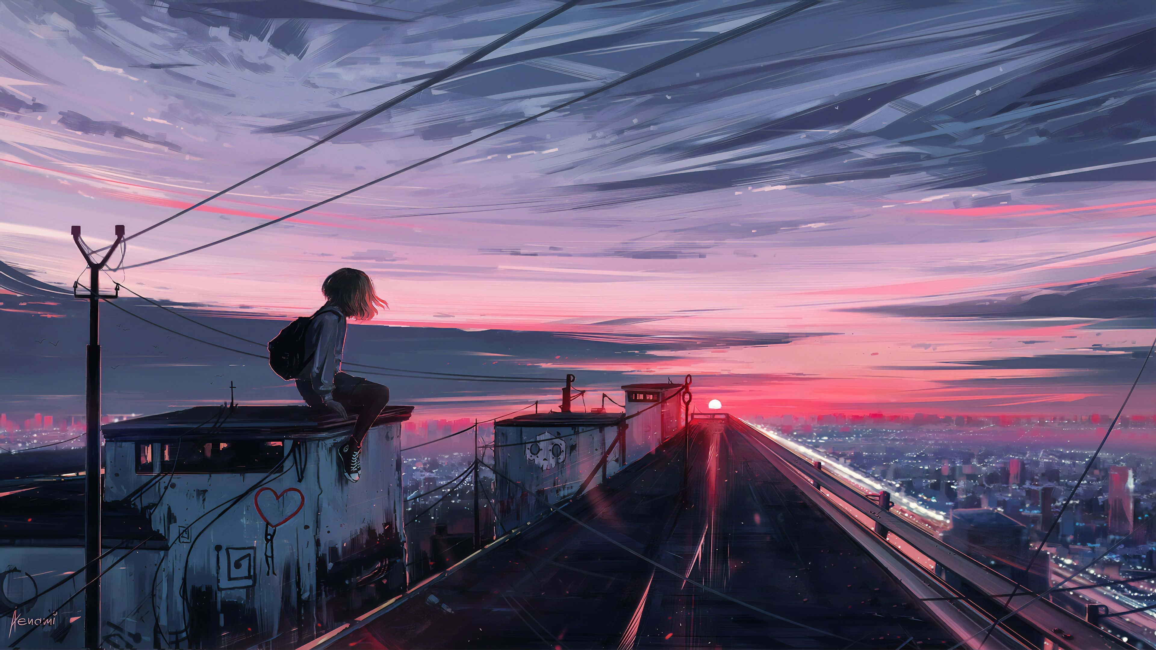 Laat jou verbeelding vlieg met Anime 4K! Muurpapier