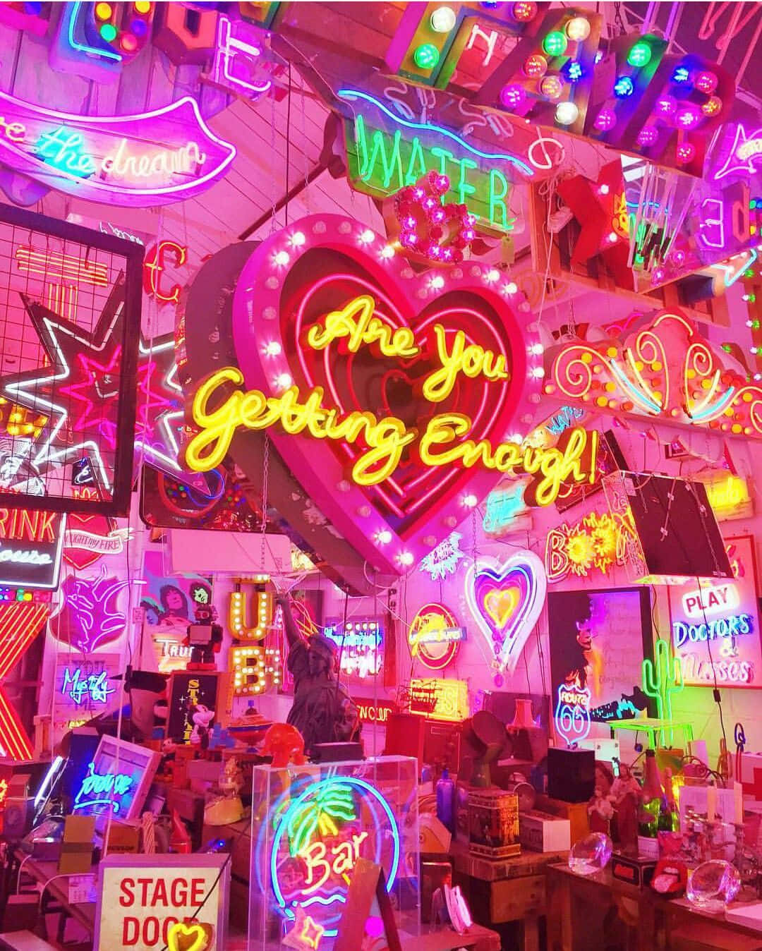 Laat neon jou lewe verlig! Muurpapier