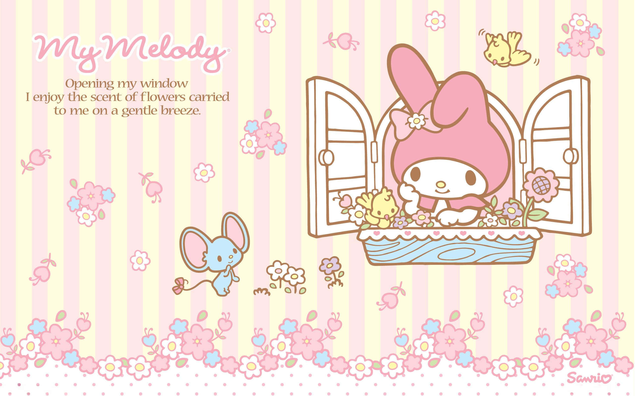Laat Sanrio-karakters vreugde en kleur in jou lewe bring Muurpapier