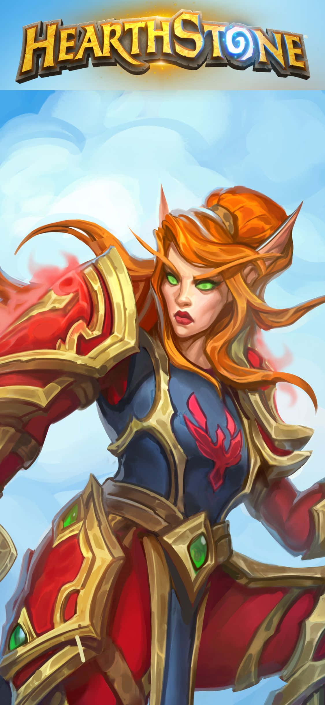 Lady Liadrin-vel iPhone XS Hearthstone-agtergrond Muurpapier