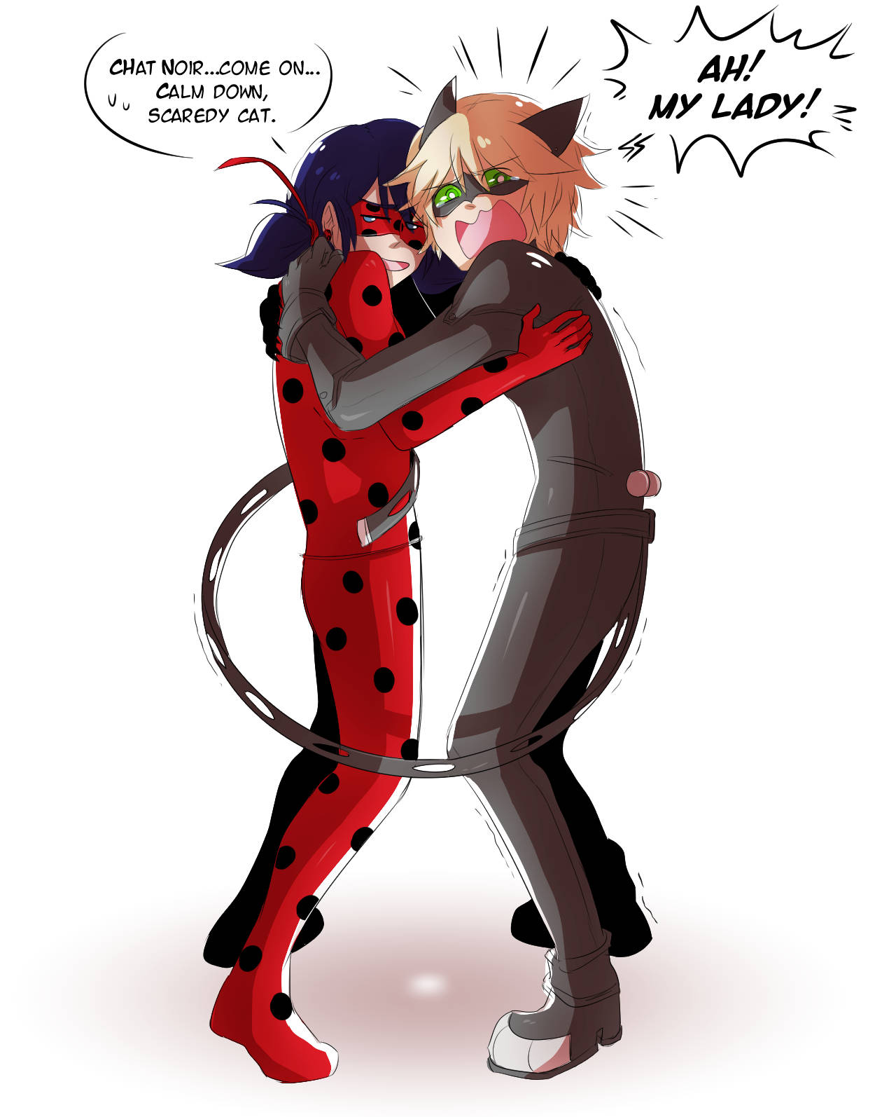 Ladybug en Cat Noir Soen Spraakborrel Muurpapier