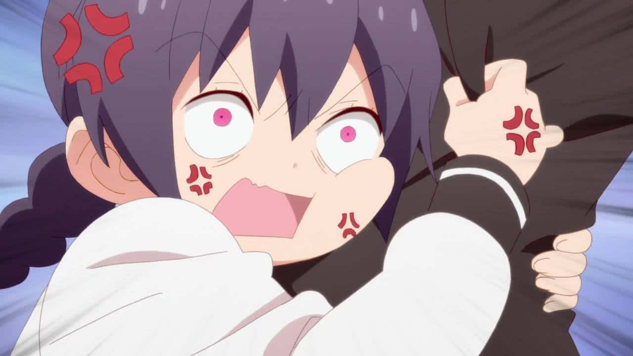 Lag Hardop met hierdie Oulike Anime Karakter Muurpapier