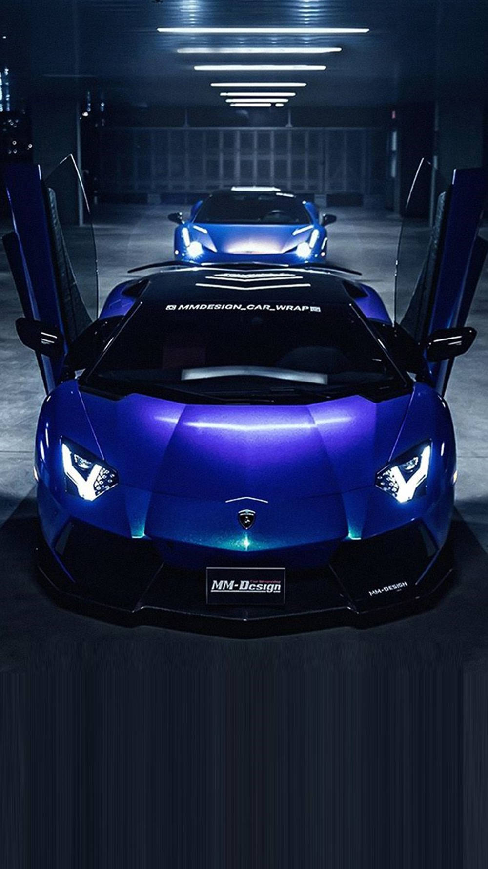 Lamborghini iPhone Blou Estetiese Motors Muurpapier