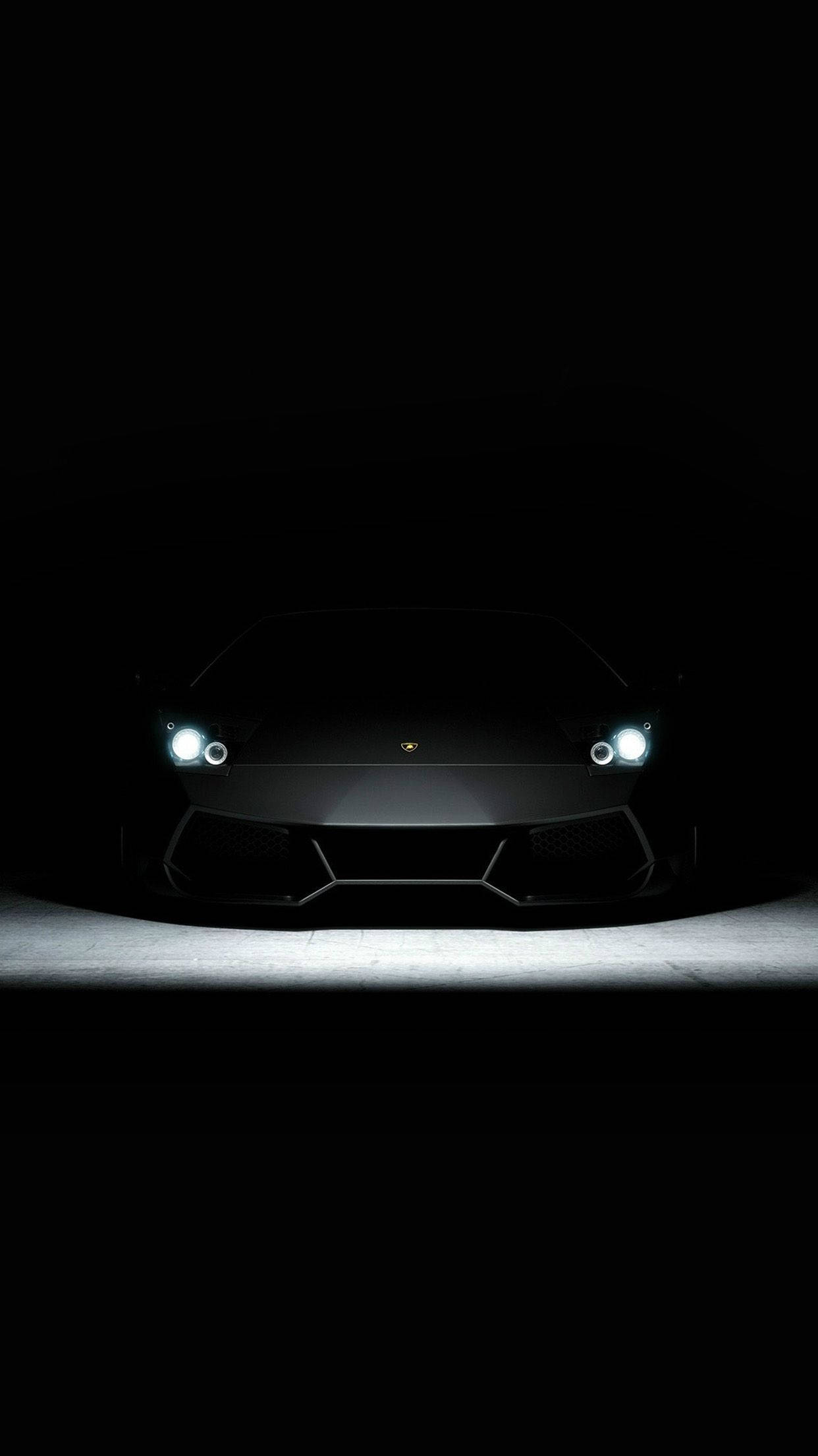 Lamborghini iPhone Swart Estetika Wit Hoofligte Muurpapier