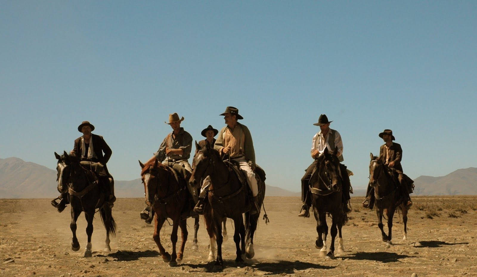 Landelike Westerse Ses Cowboys Muurpapier