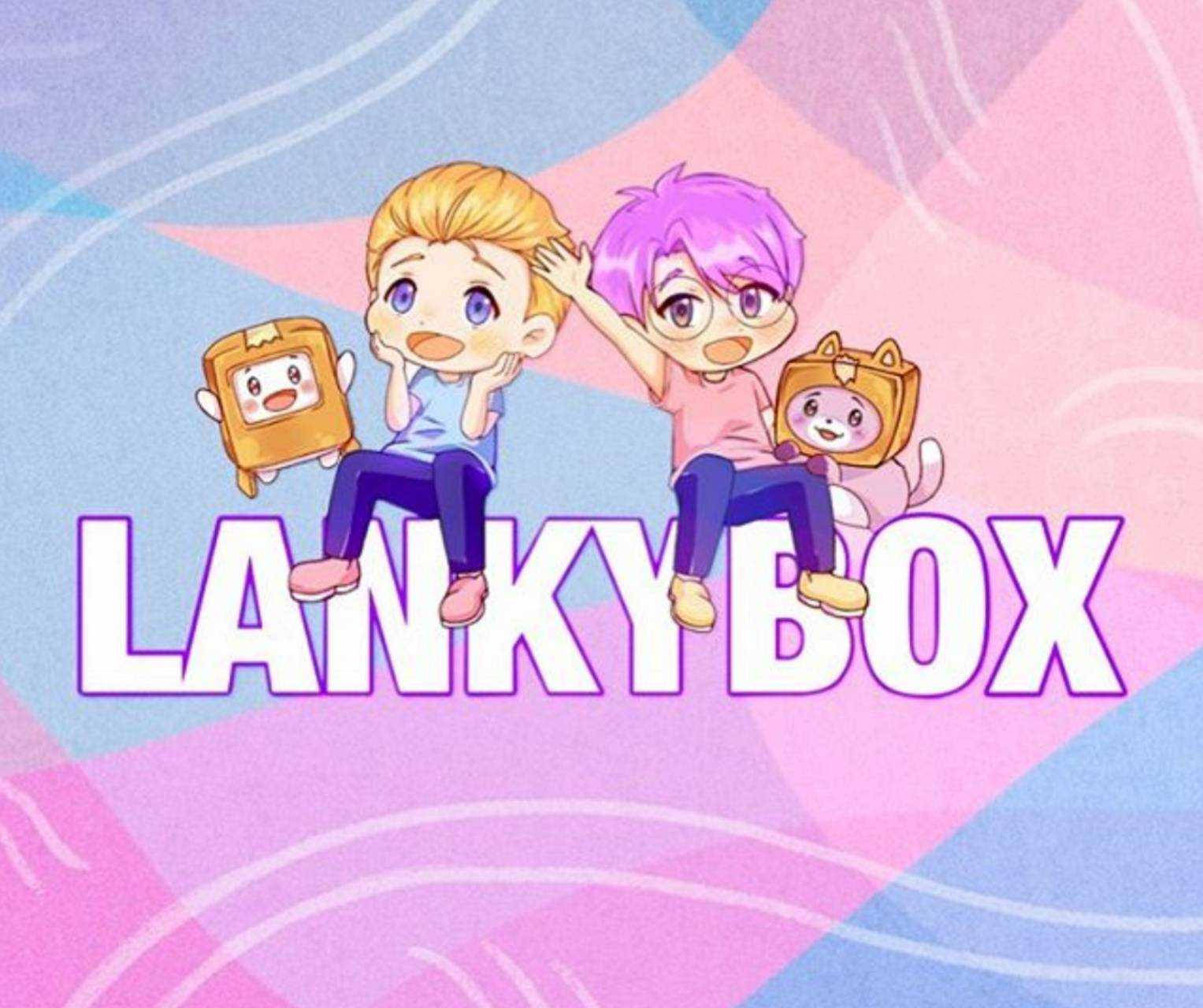 LankyBox Geanimeerde Adam en Justin Plushies Muurpapier