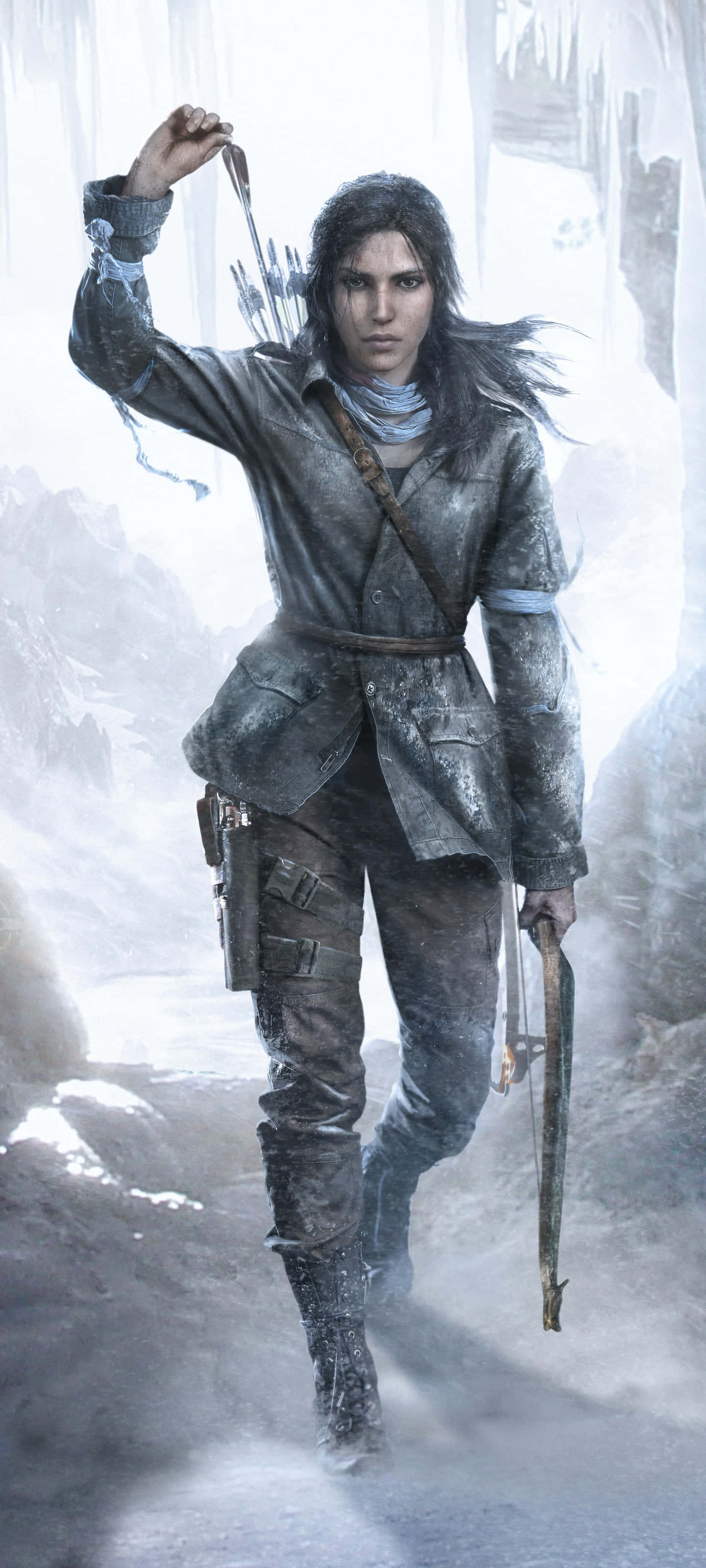 Lara Croft deurkruis gevaarlike oerwoude op soek na die suiwerste buit op haar iPhone 5s Muurpapier