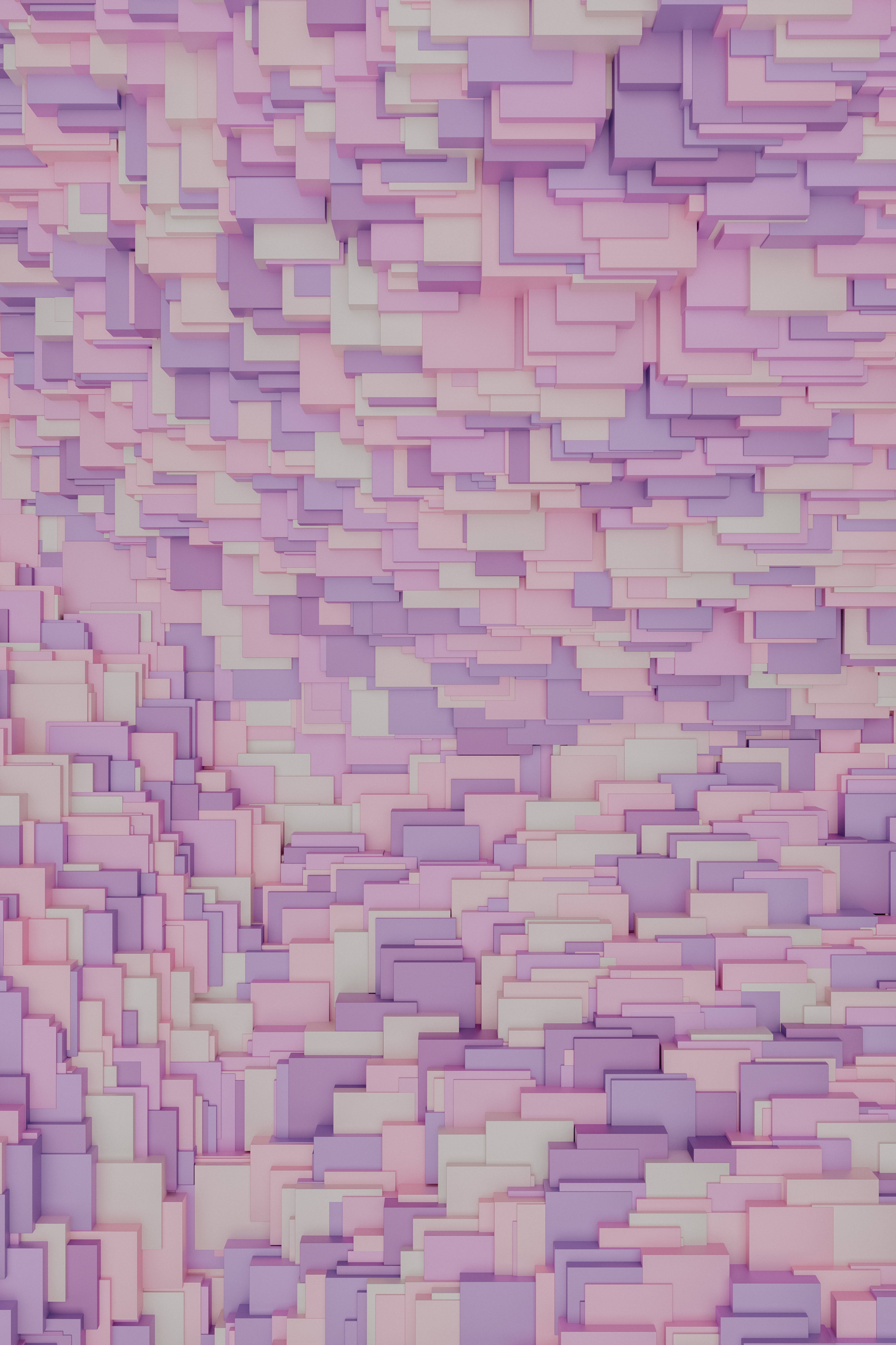 Laventel Estetiese 3D Blokke Tekstuur Muurpapier