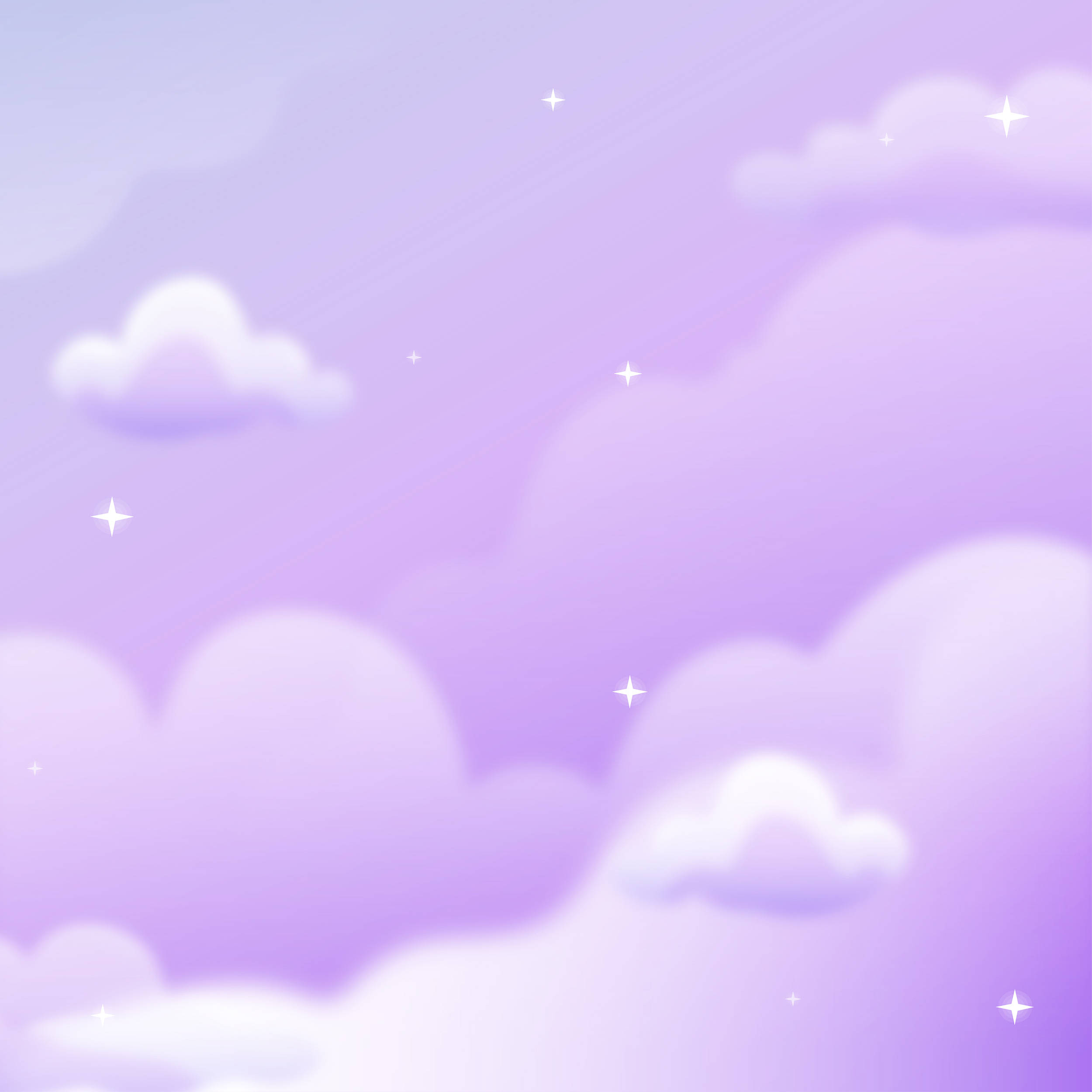 Laventel Pastel Sterrestelsel met Wolke Muurpapier