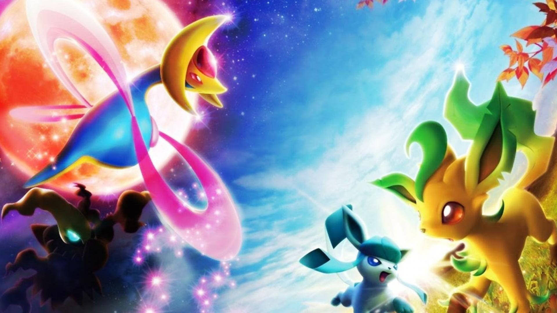 Leafeon in die Ruimte Muurpapier