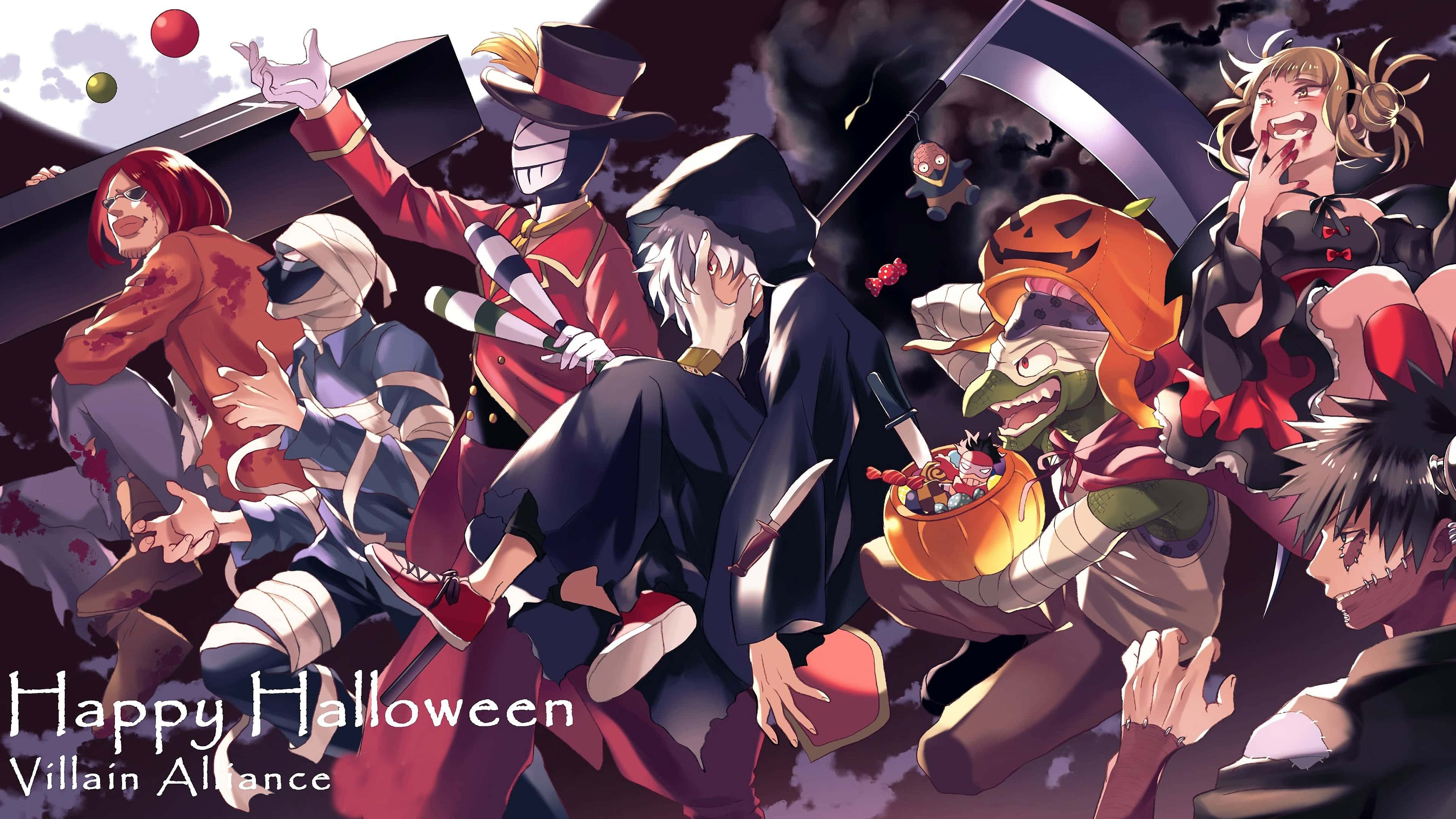 League Of Villains My Hero Academia Halloween Groet Muurpapier