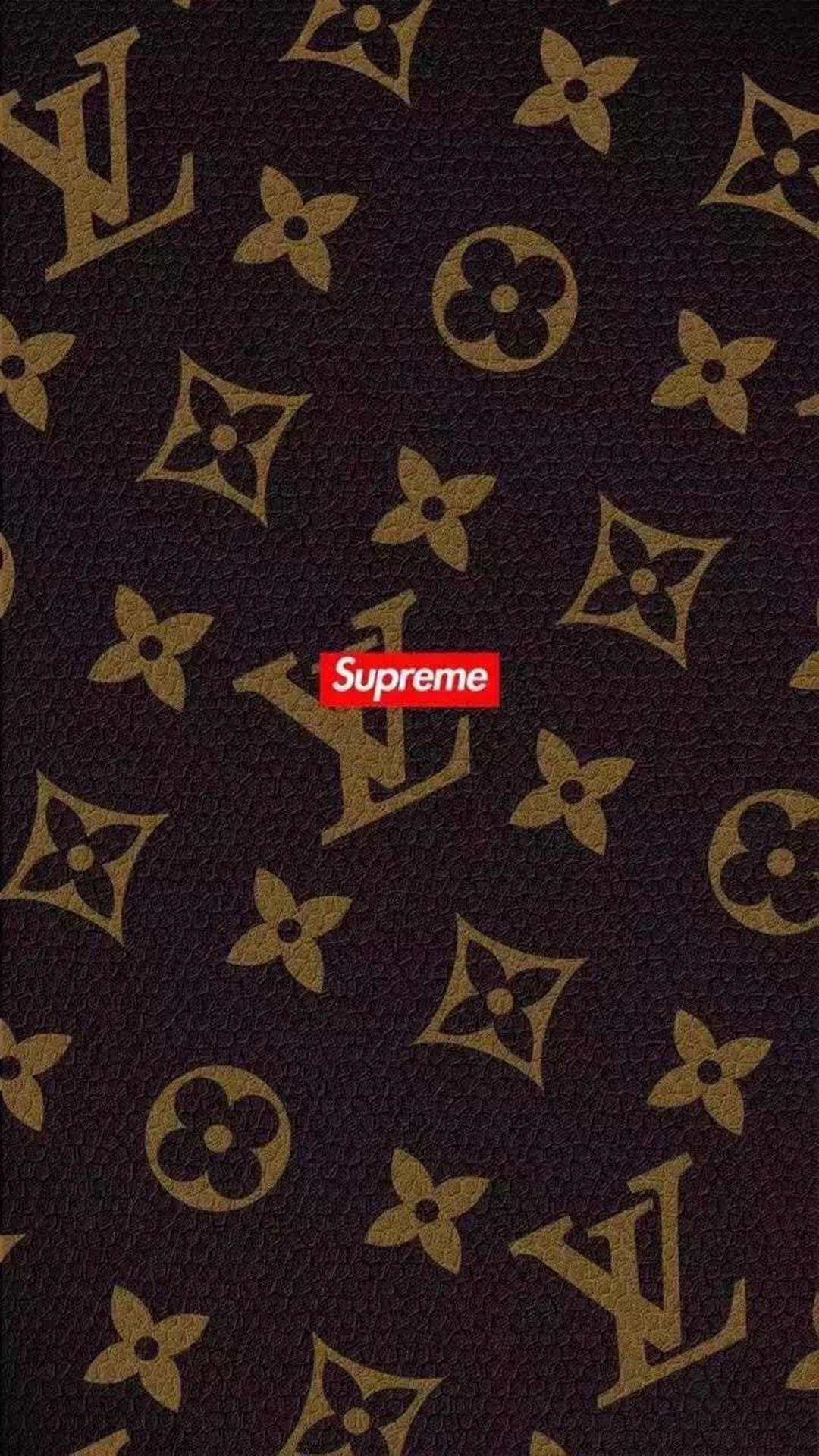 Leer Supreme en Louis Vuitton Foon Muurpapier