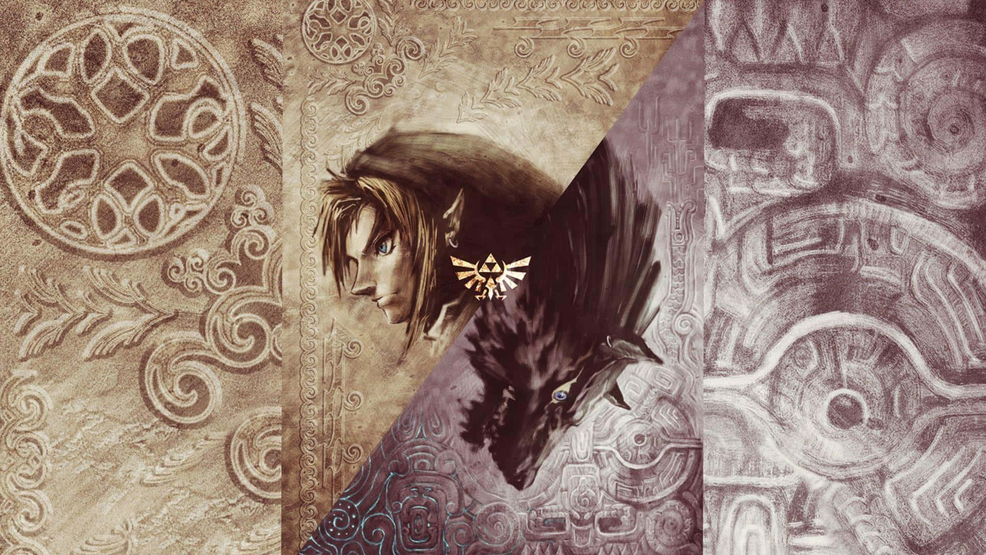 Legend Of Zelda Twilight Princess Link en Wolf Link Muurpapier