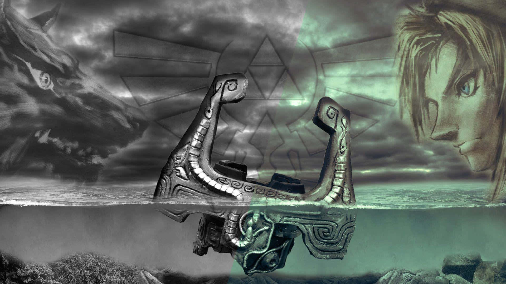 Legend of Zelda Twilight Princess Sinkende Midna Muurpapier