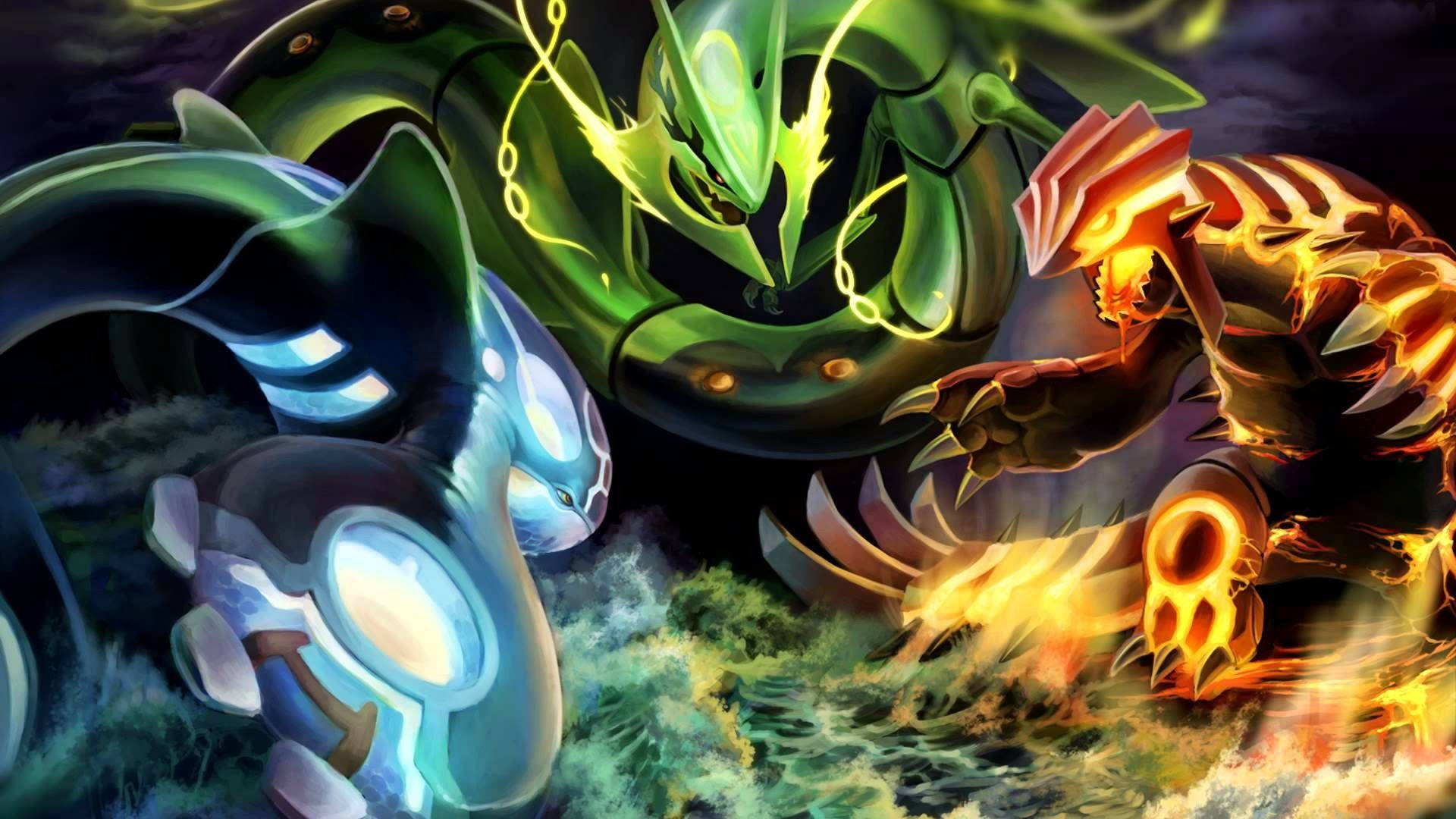 Legendariese trio Pokemon baklei plakpapier.