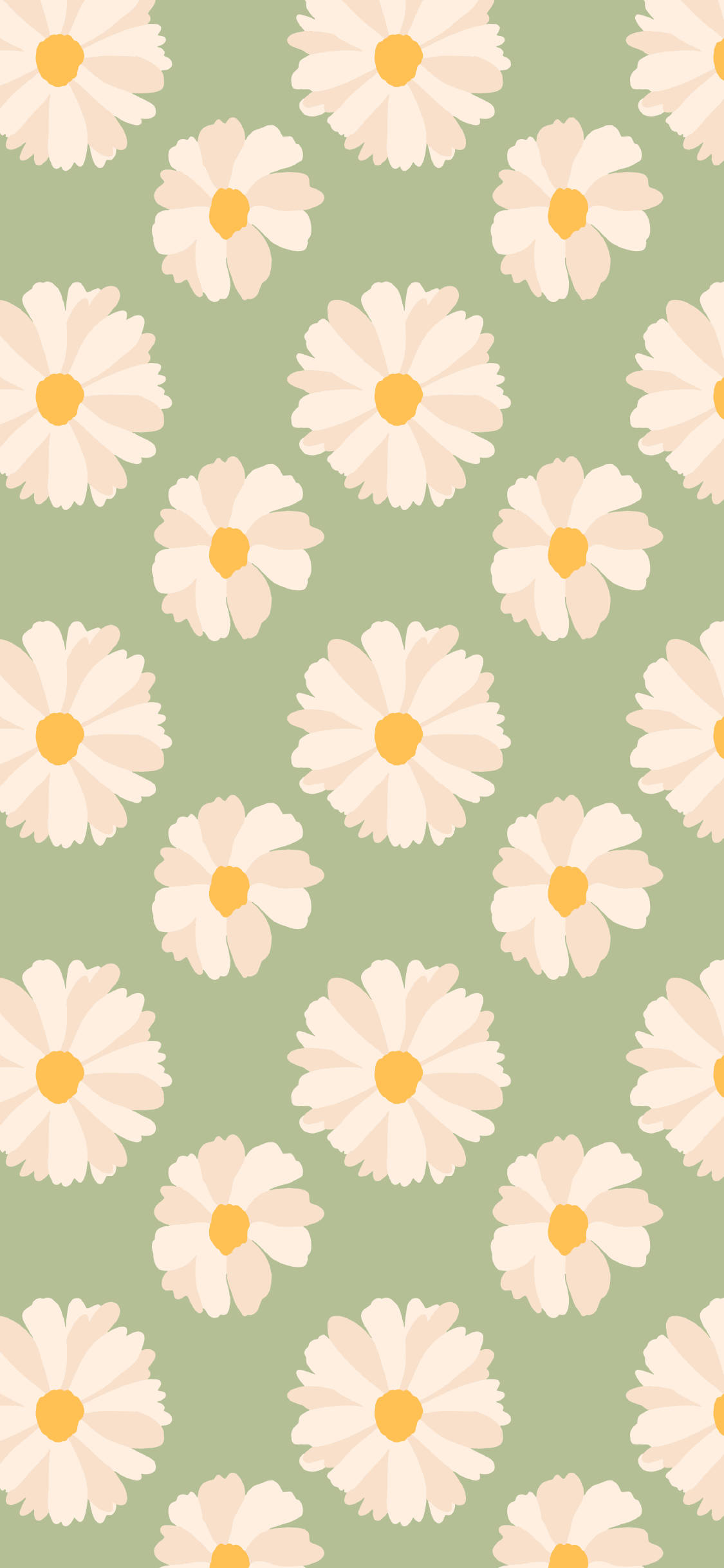 Lente iPhone Madeliefies Groen Muurpapier