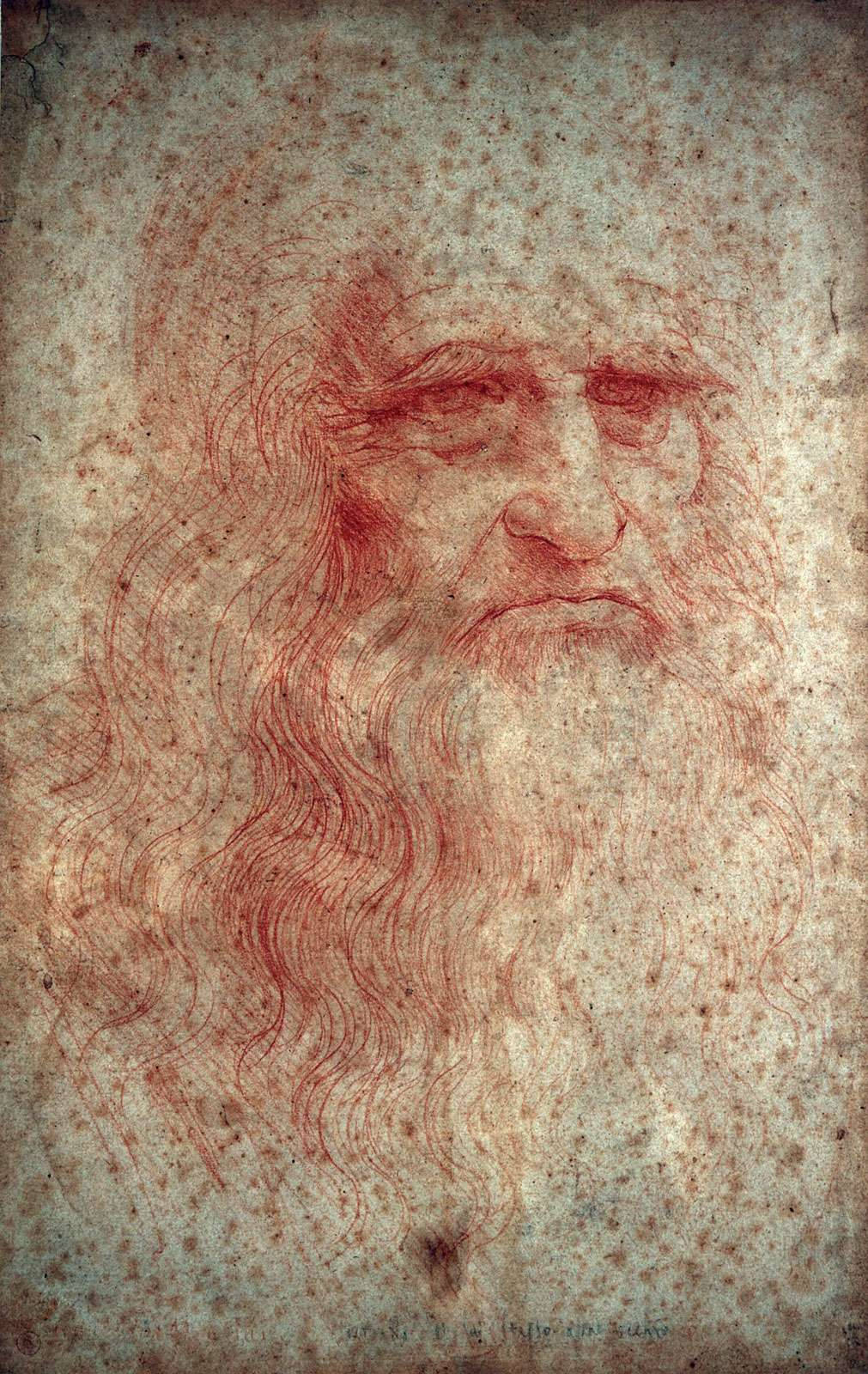 Leonardo Da Vinci Selfportret Muurpapier