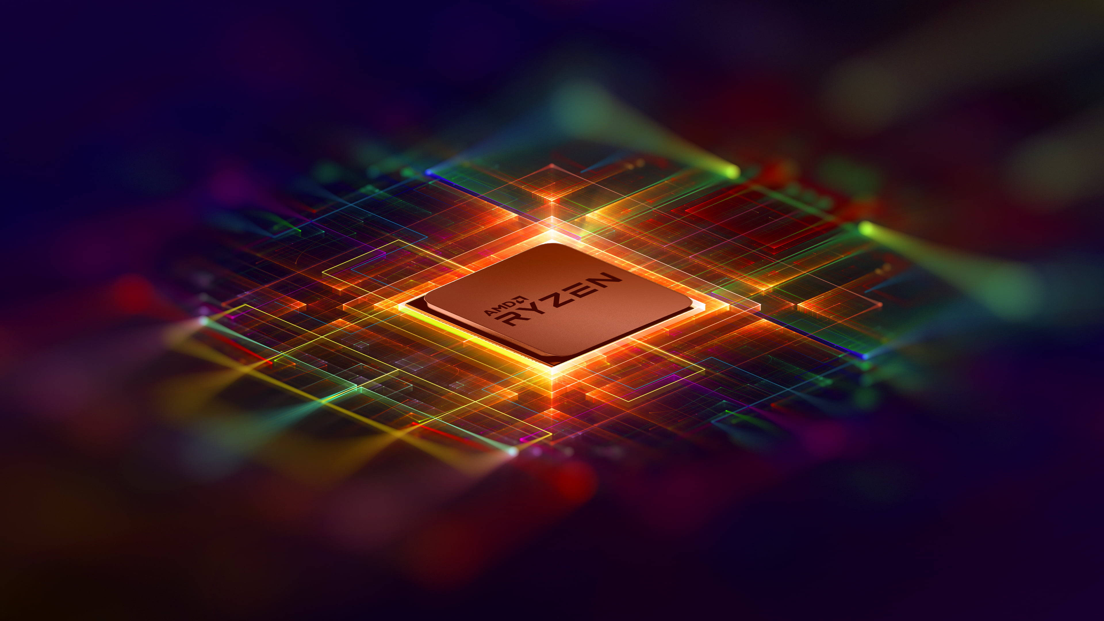 Lewendige AMD 4K Muurpapier