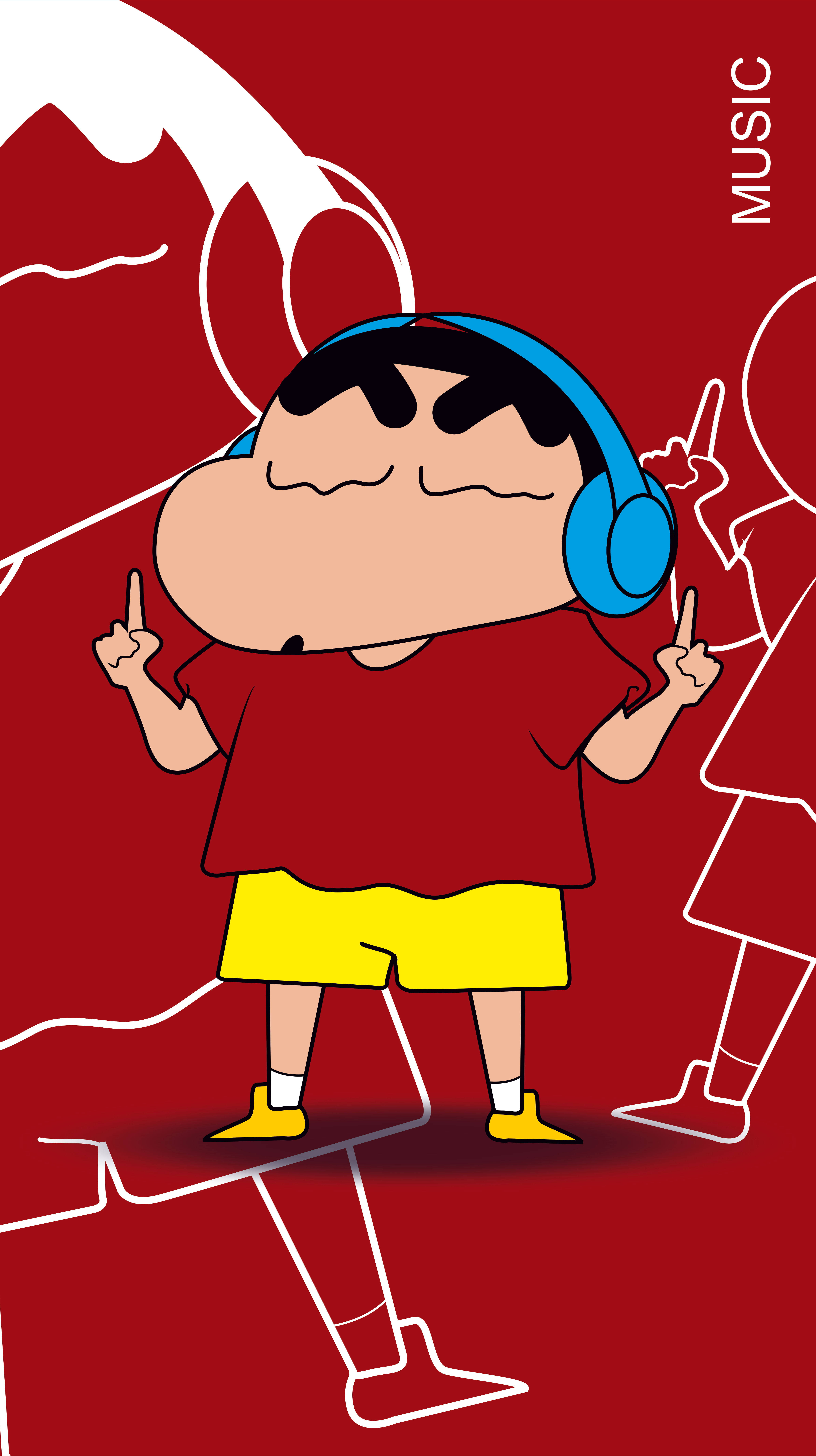 Lewendige en Kleurvolle Crayon Shin-chan 8K Foonagtergrond Muurpapier