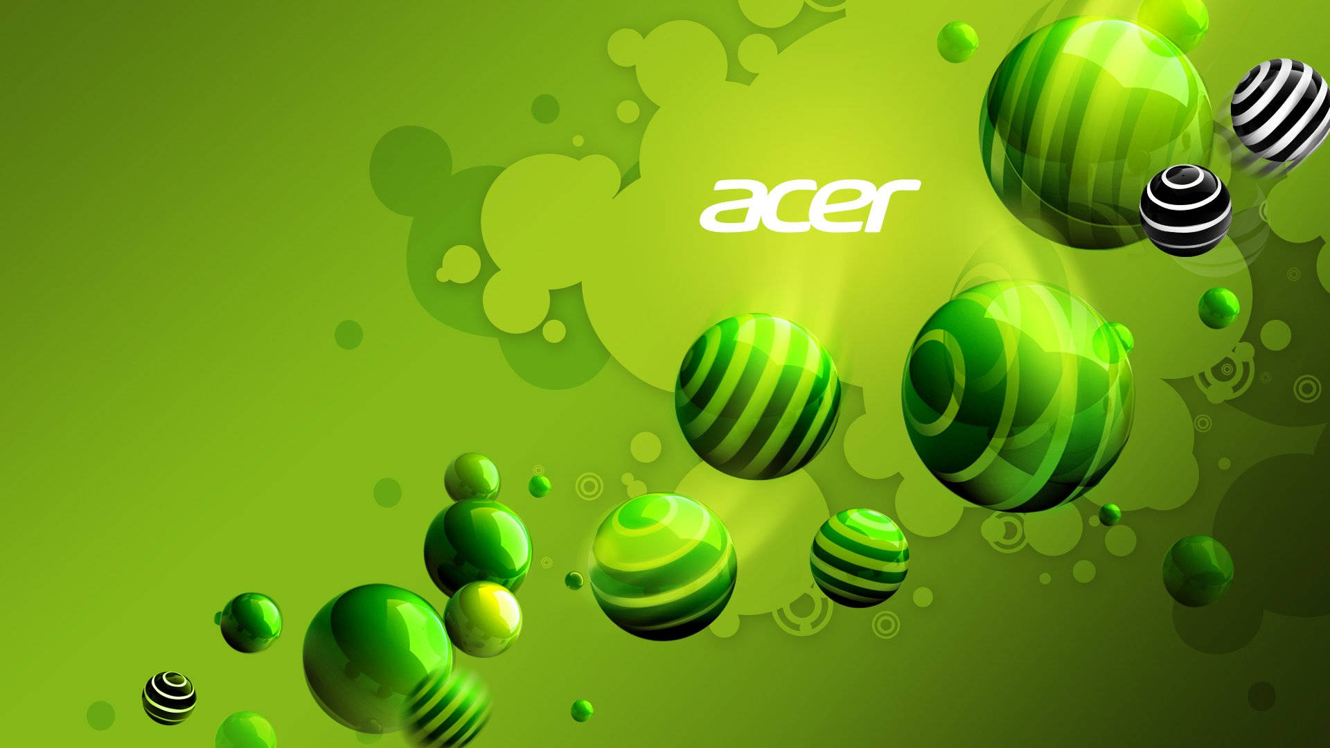 Lewendige Groen en Wit Acer-logo Muurpapier
