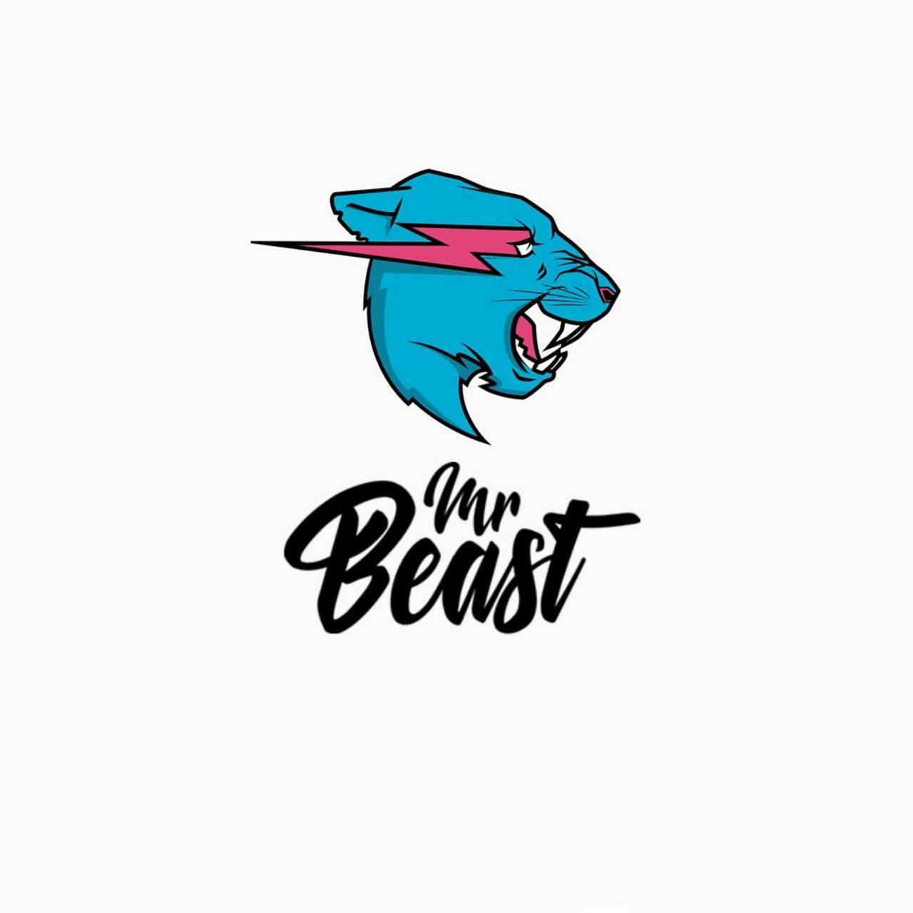 Lewendige Mr Beast-logo en -woordmerk Muurpapier