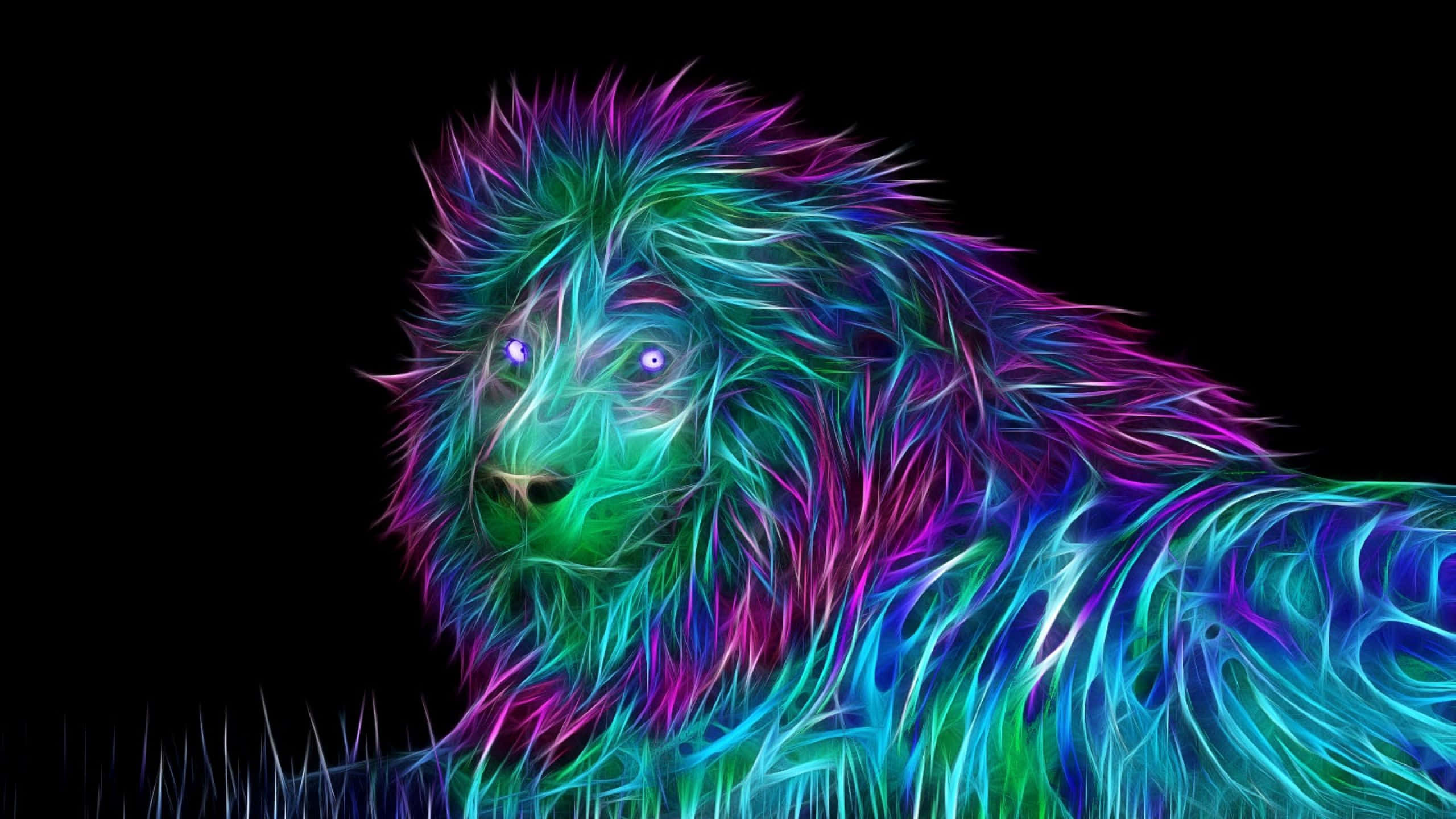 Lewendige Neon Diere Kuns Muurpapier