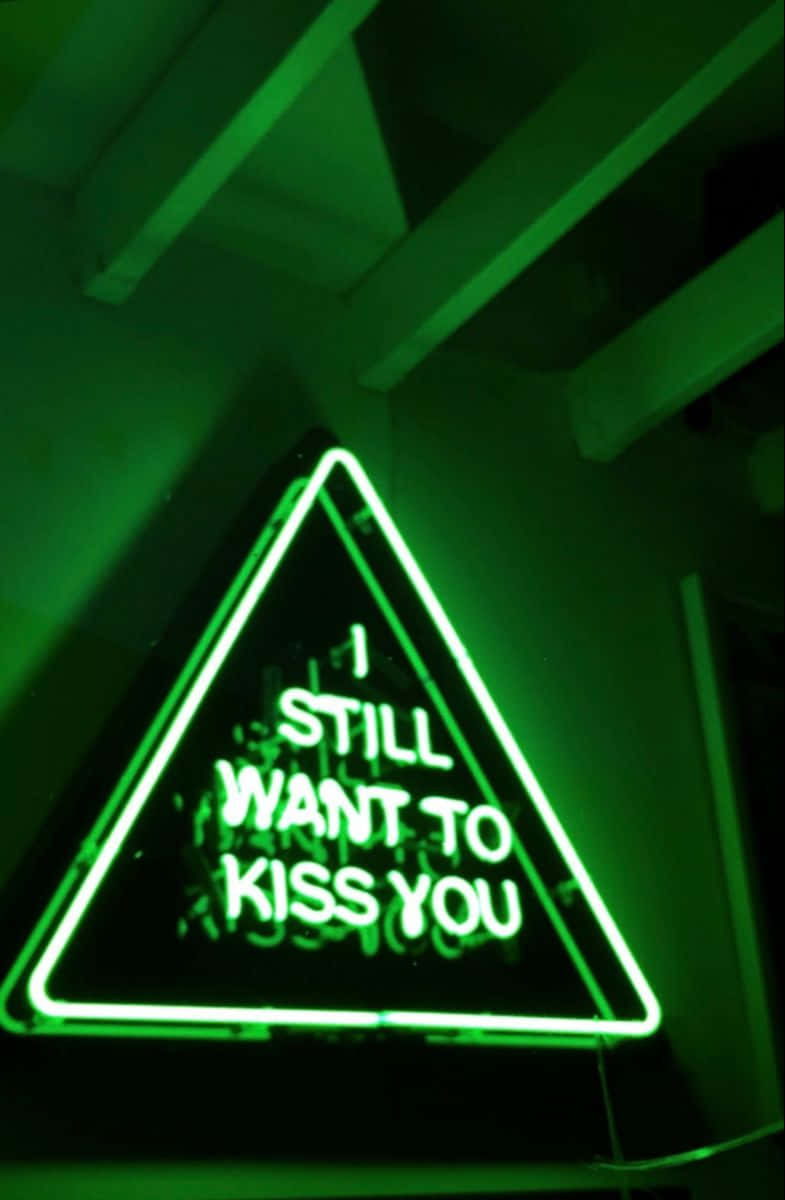 Lewendige Neon Groen Estetiese Agtergrond Muurpapier