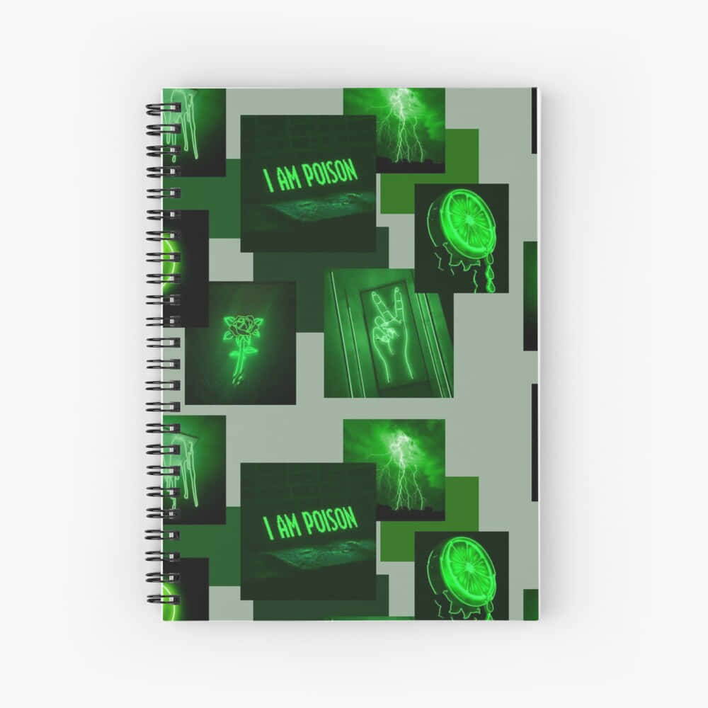Lewendige Neon Groen Estetiese Agtergrond Muurpapier