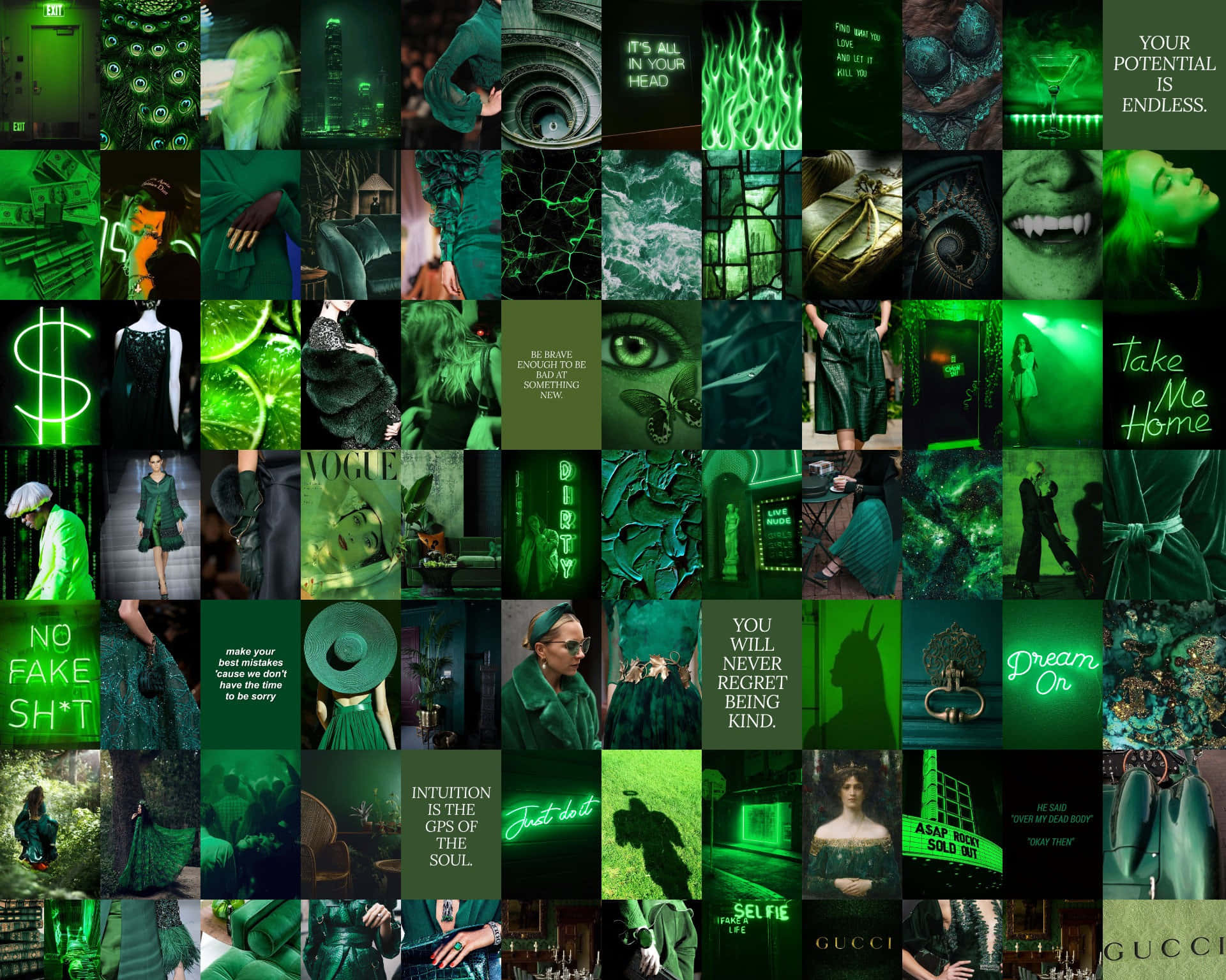 Lewendige Neon Groen Estetiese Agtergrond Muurpapier