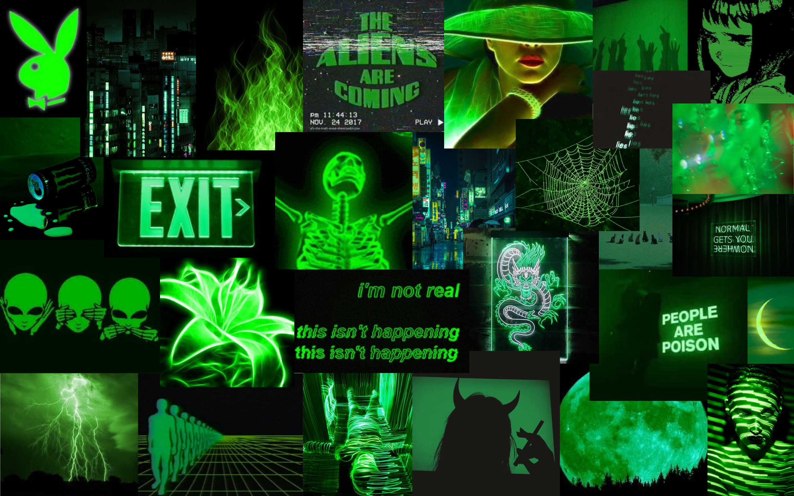 Lewendige Neon Groen Agtergrond Muurpapier