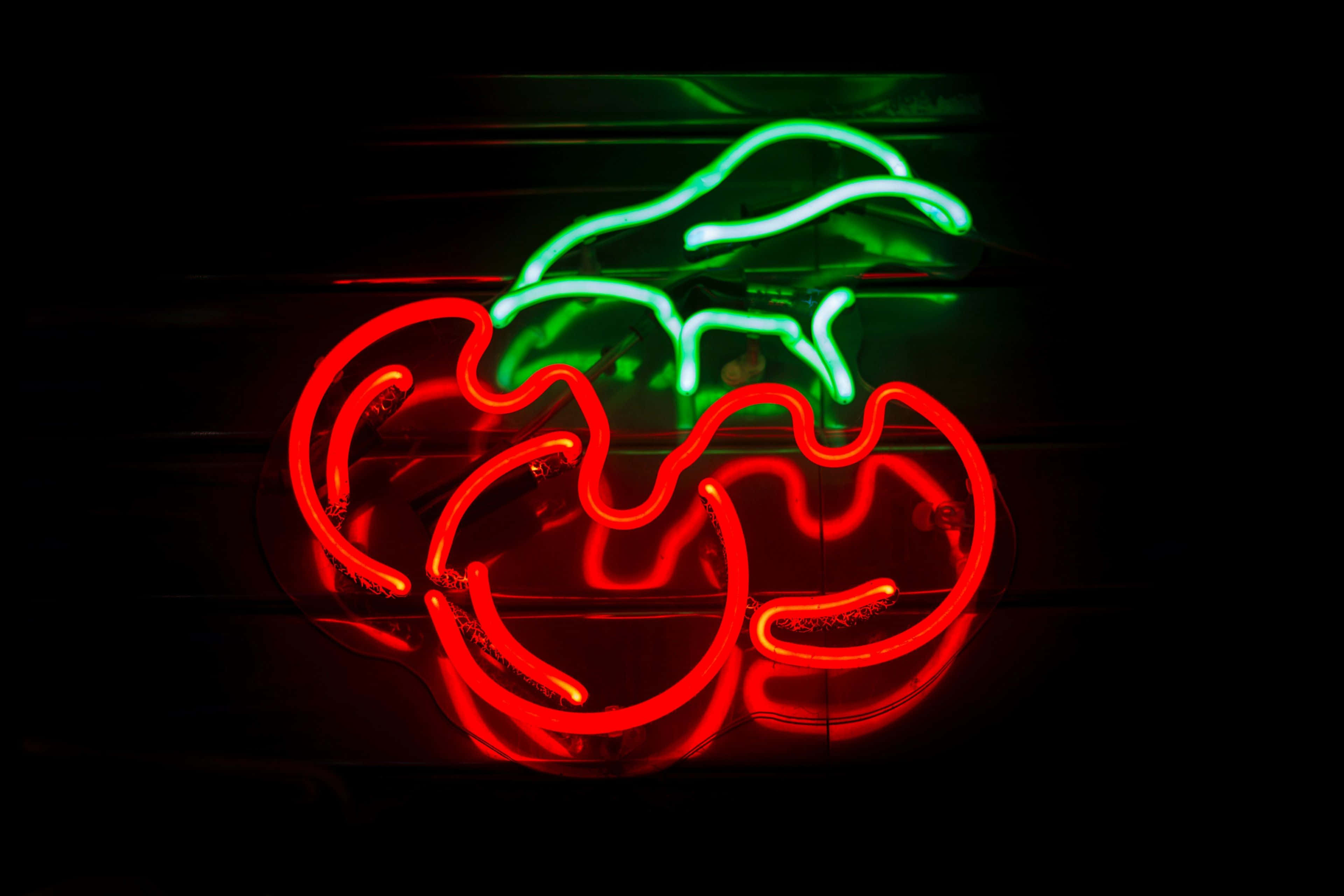 Lewendige Neon Rooi Agtergrond Muurpapier