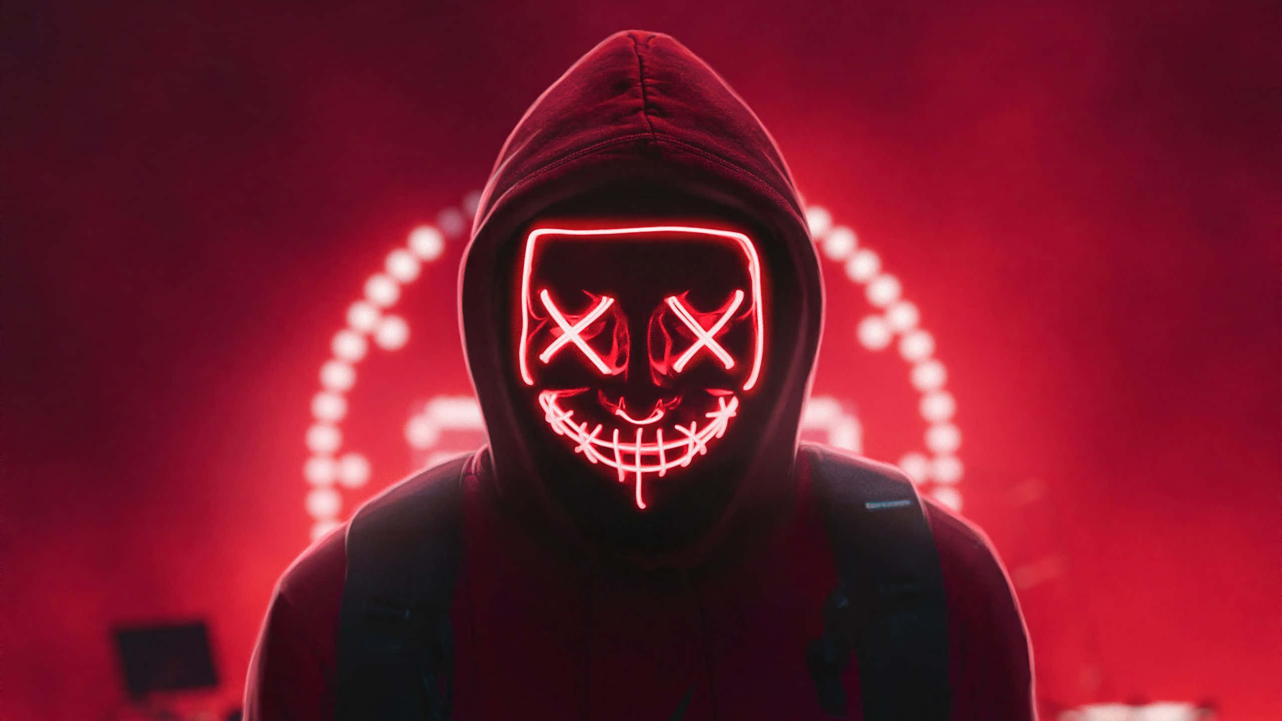 Lewendige Neon Rooi Agtergrond Muurpapier