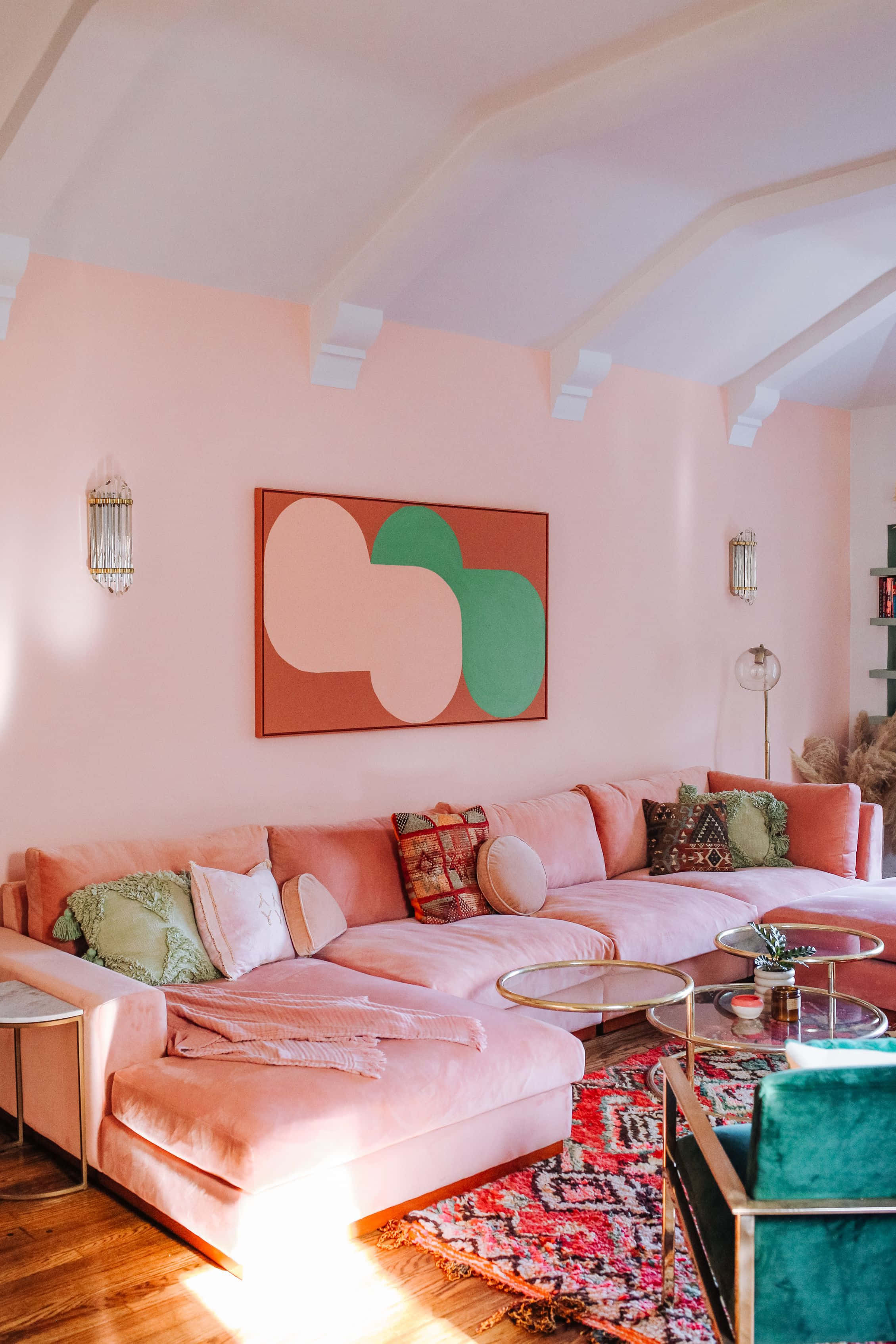 Lewendige Pastel Abstrakte Kuns Muurpapier