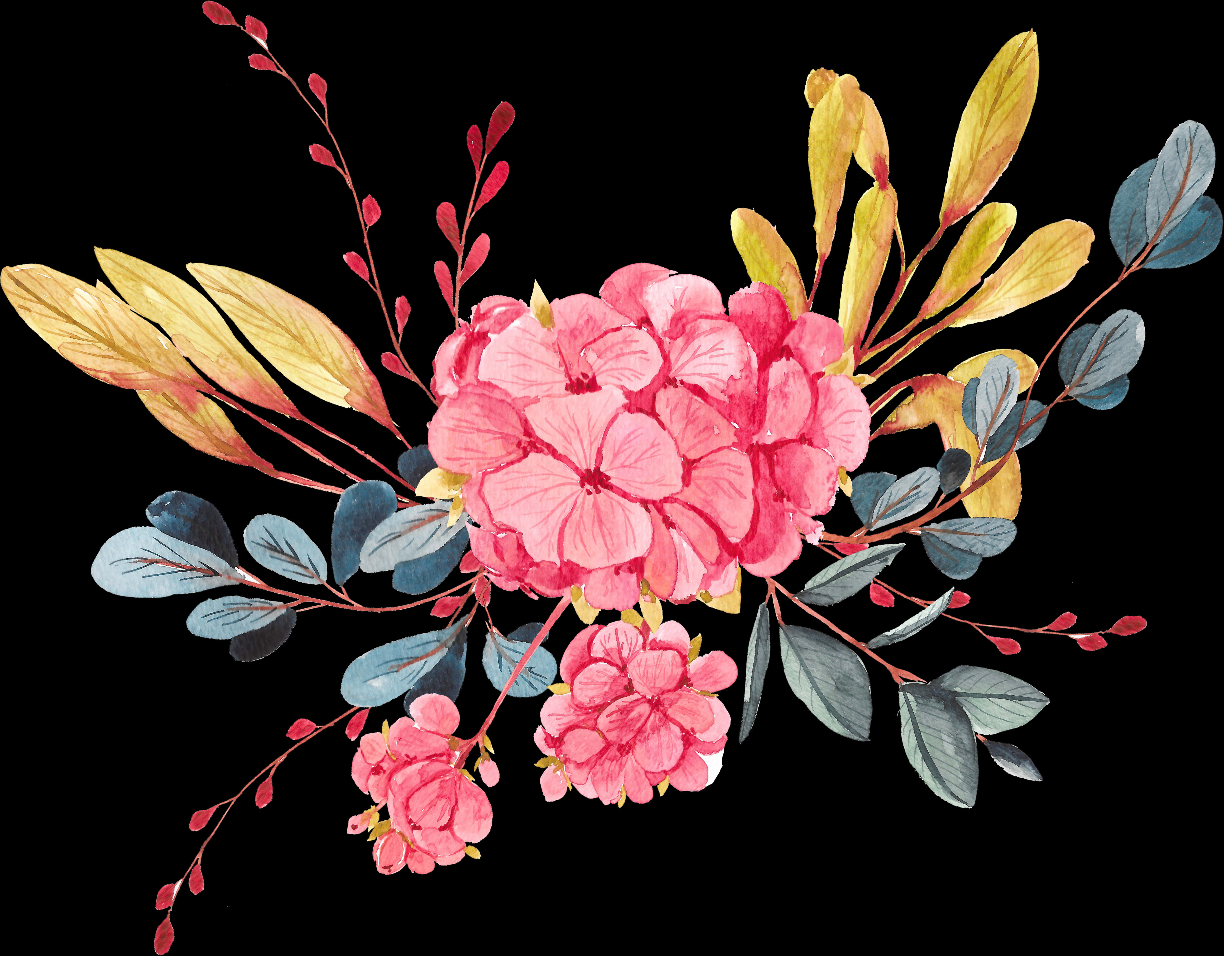 Lewendige_ Pienk_ Blommerangskikking_ Kunswerk Muurpapier