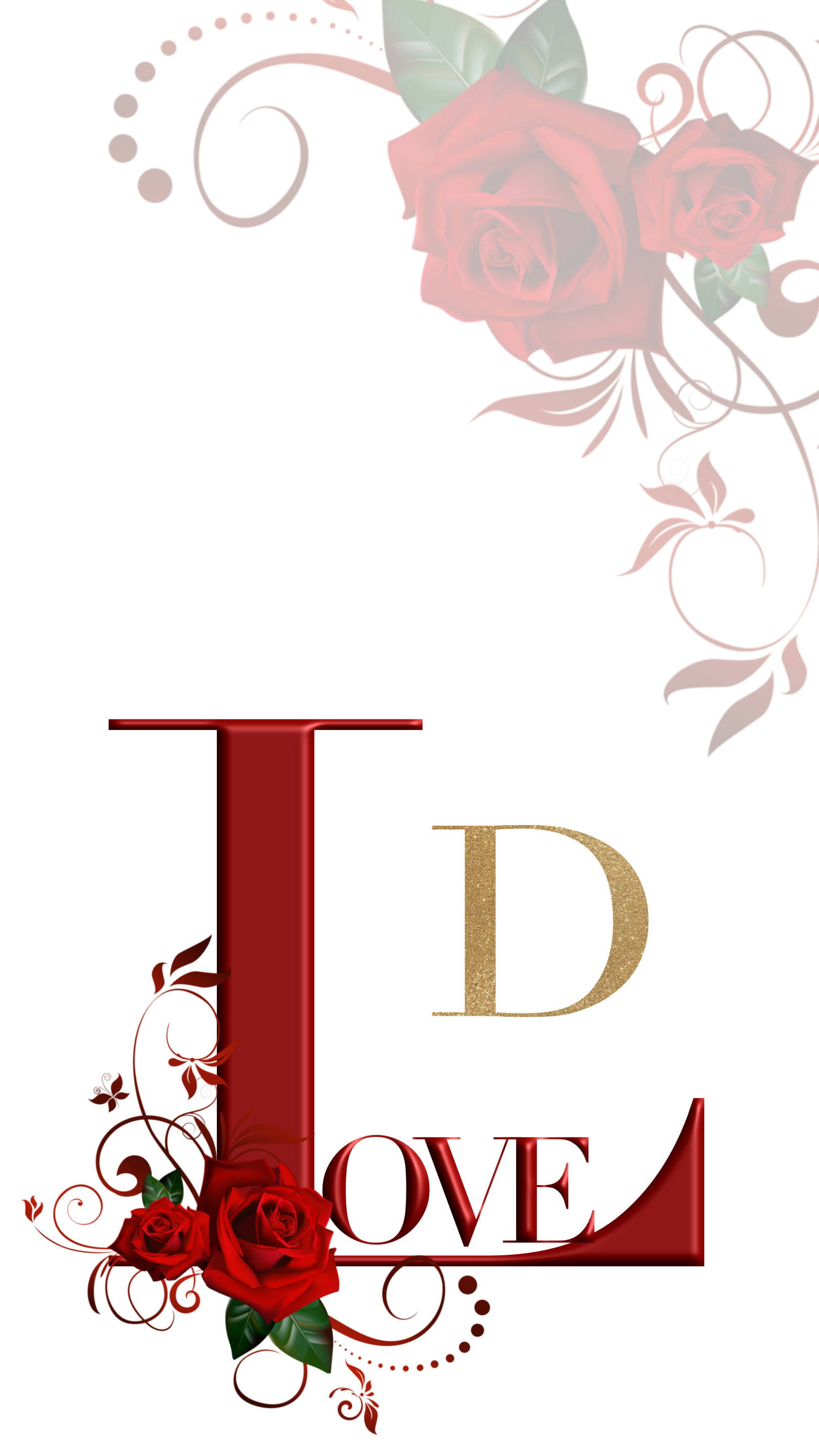 Liefde D met Rose Muurpapier