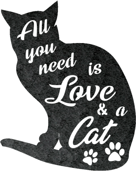 Liefde en Kat Silhoeët Muurpapier