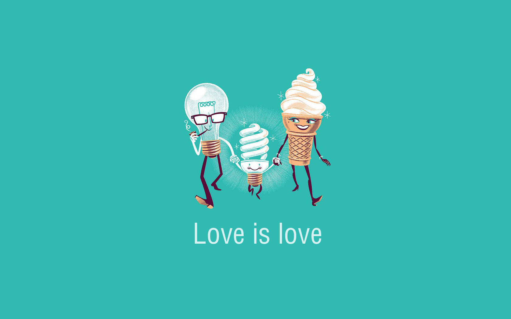 Liefde is Liefde Tekenprentkarakters Muurpapier